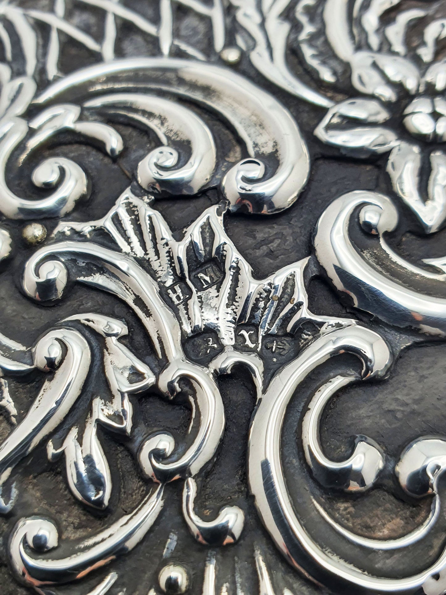 Fabulous Antique Sterling Silver Repoussé Jewellery or Trinket Box - 1897