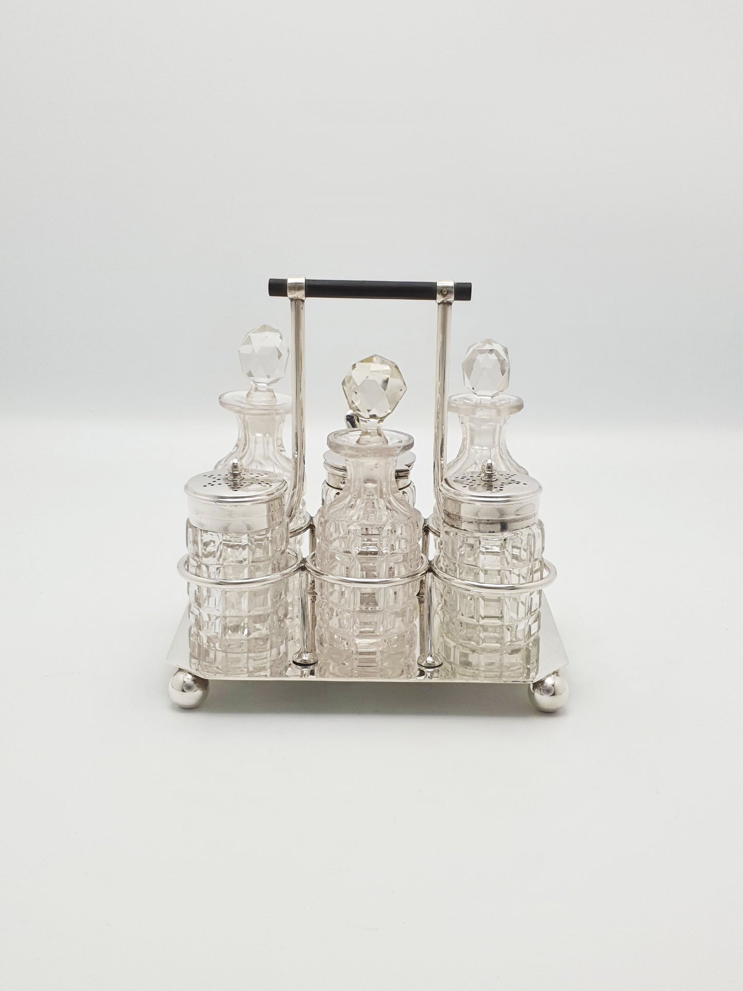 Fabulous Christopher Dresser Style 'Batchelor' 6 Bottle Cruet - circa 1890