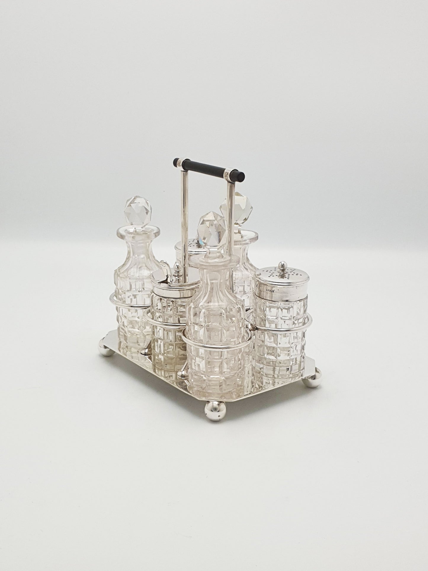 Fabulous Christopher Dresser Style 'Batchelor' 6 Bottle Cruet - circa 1890