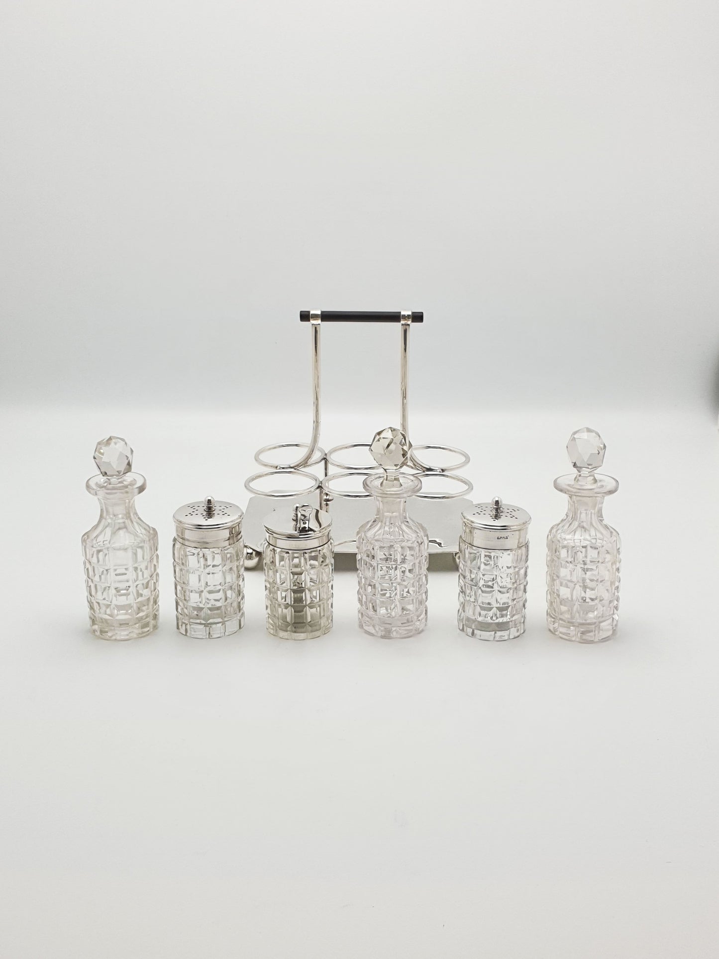 Fabulous Christopher Dresser Style 'Batchelor' 6 Bottle Cruet - circa 1890