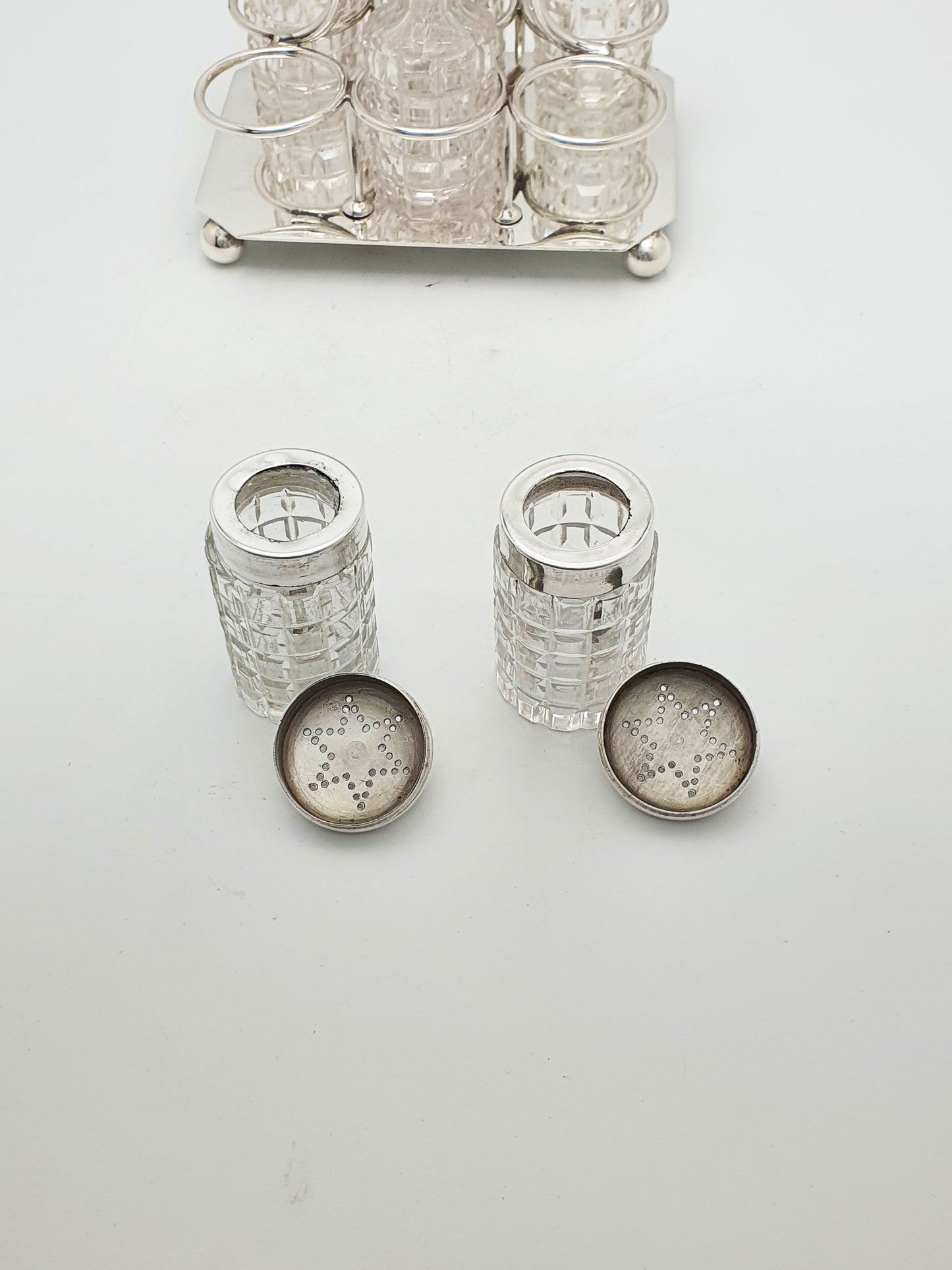 Fabulous Christopher Dresser Style 'Batchelor' 6 Bottle Cruet - circa 1890