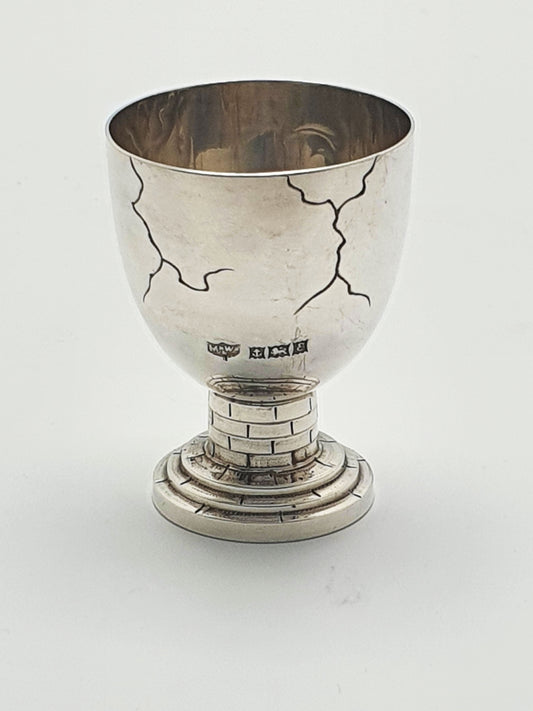 Fabulous Elizabeth II Sterling Silver Humpty Dumpty Novelty Egg Cup - 1954