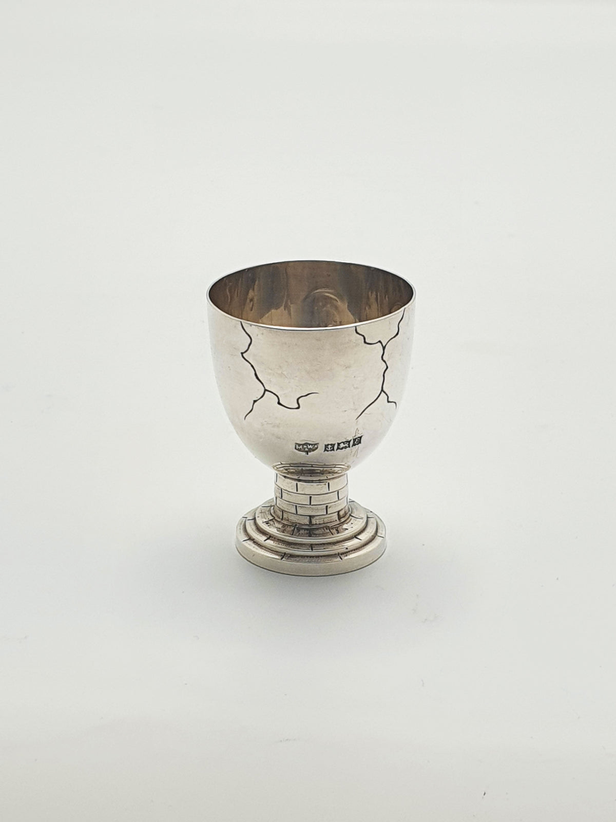Fabulous Elizabeth II Sterling Silver Humpty Dumpty Novelty Egg Cup - 1954