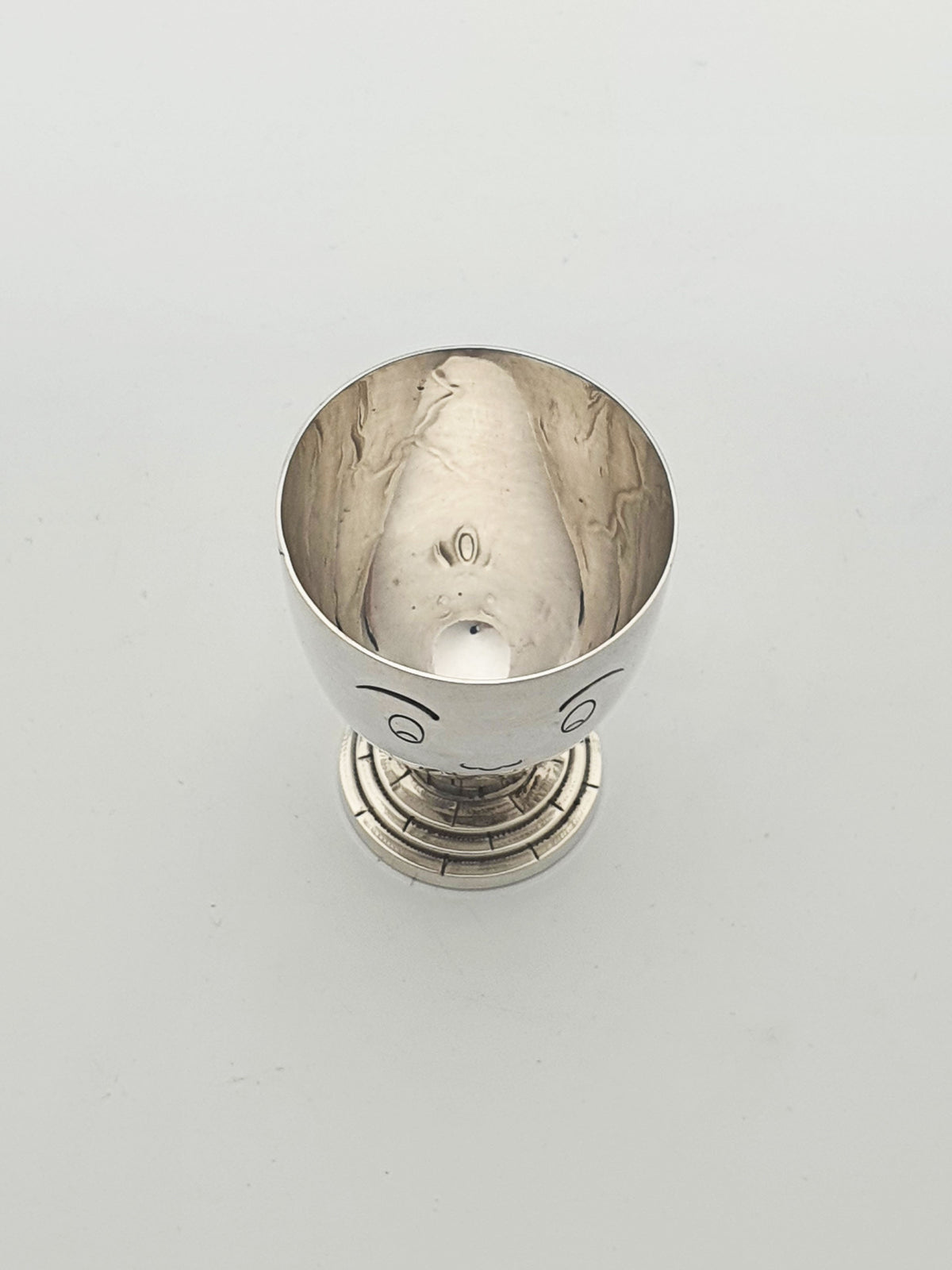 Fabulous Elizabeth II Sterling Silver Humpty Dumpty Novelty Egg Cup - 1954