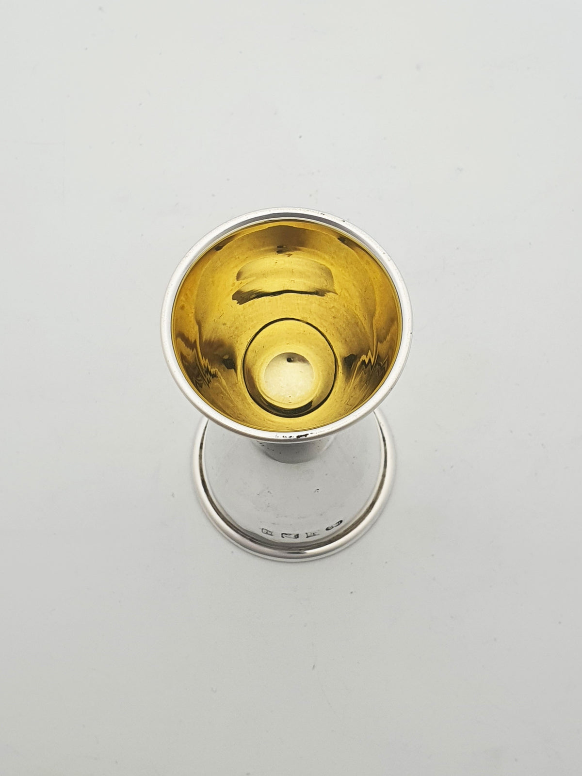 Nice Elizabeth II Sterling Silver Gilt Lined Double Spirit Measure – 1990
