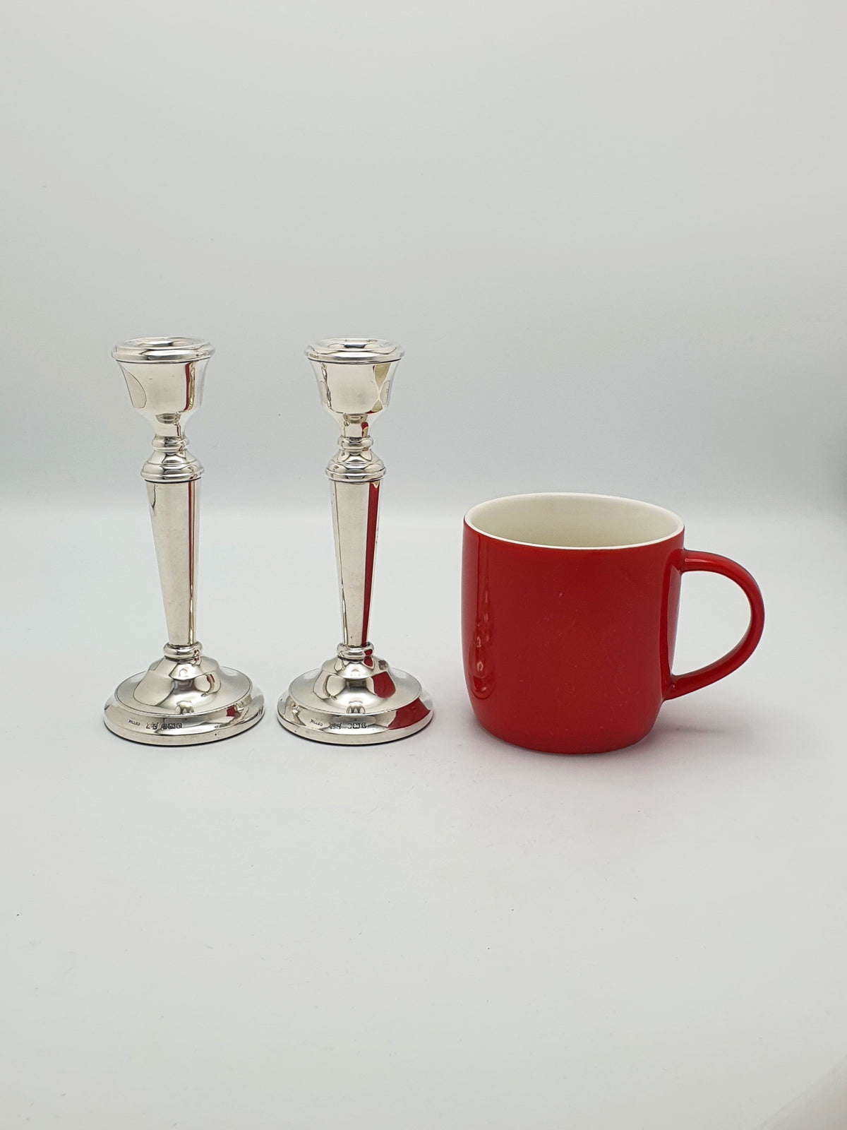 Pair of Elizabeth II Sterling Silver Candlesticks With Plain Tapered Stems - 1978