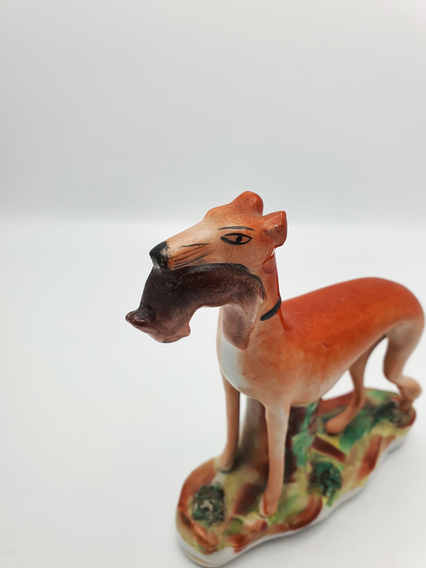 Nice Antique Staffordshire Greyhound with Hare Figurine – circa 1870