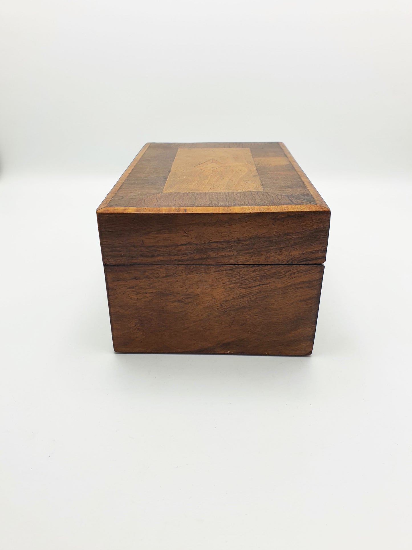 Lovely Antique Victorian Wooden Jewellery / Trinket Box with Inlay & Satin Lining – circa 1880