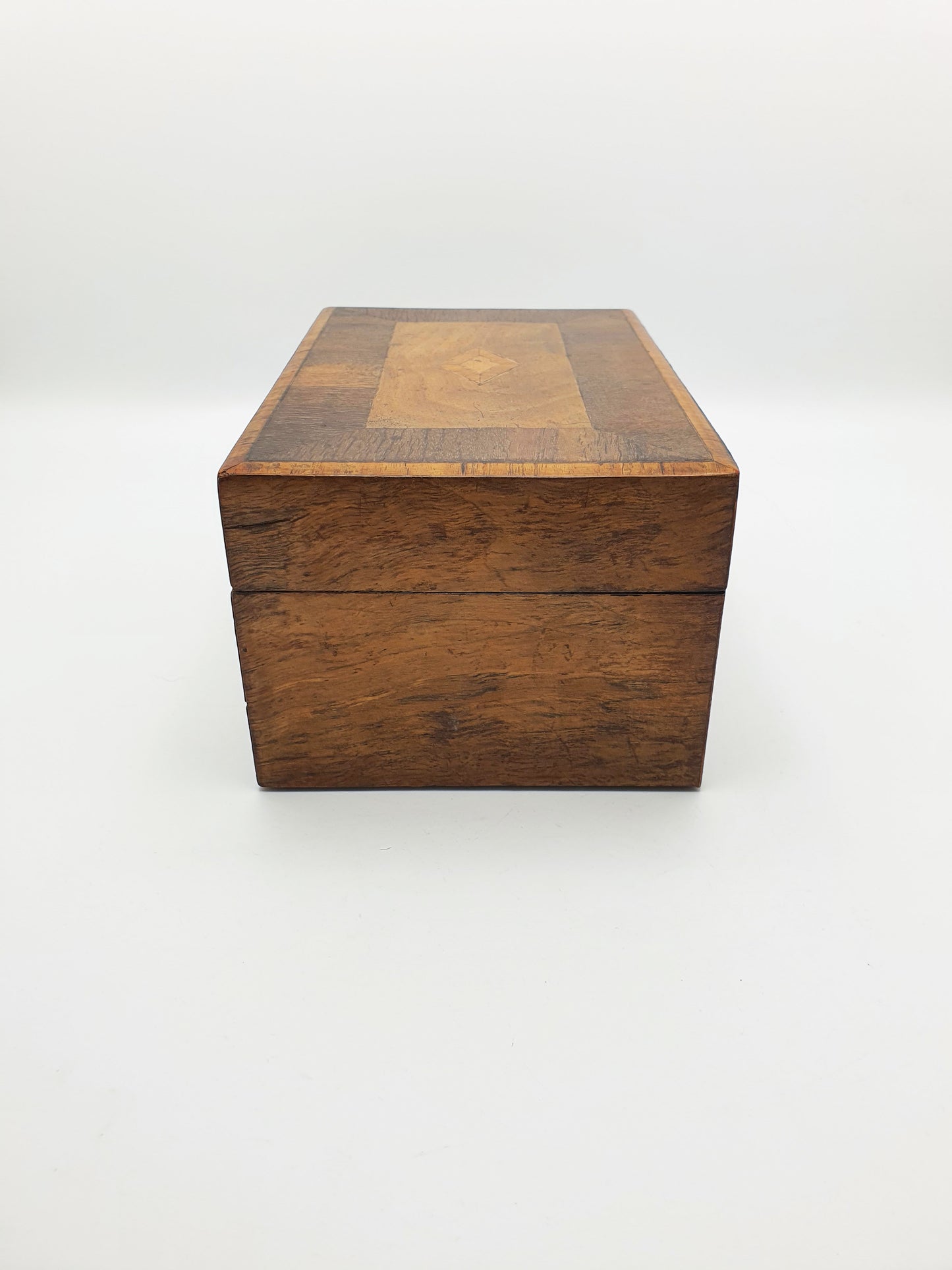 Lovely Antique Victorian Wooden Jewellery / Trinket Box with Inlay & Satin Lining – circa 1880