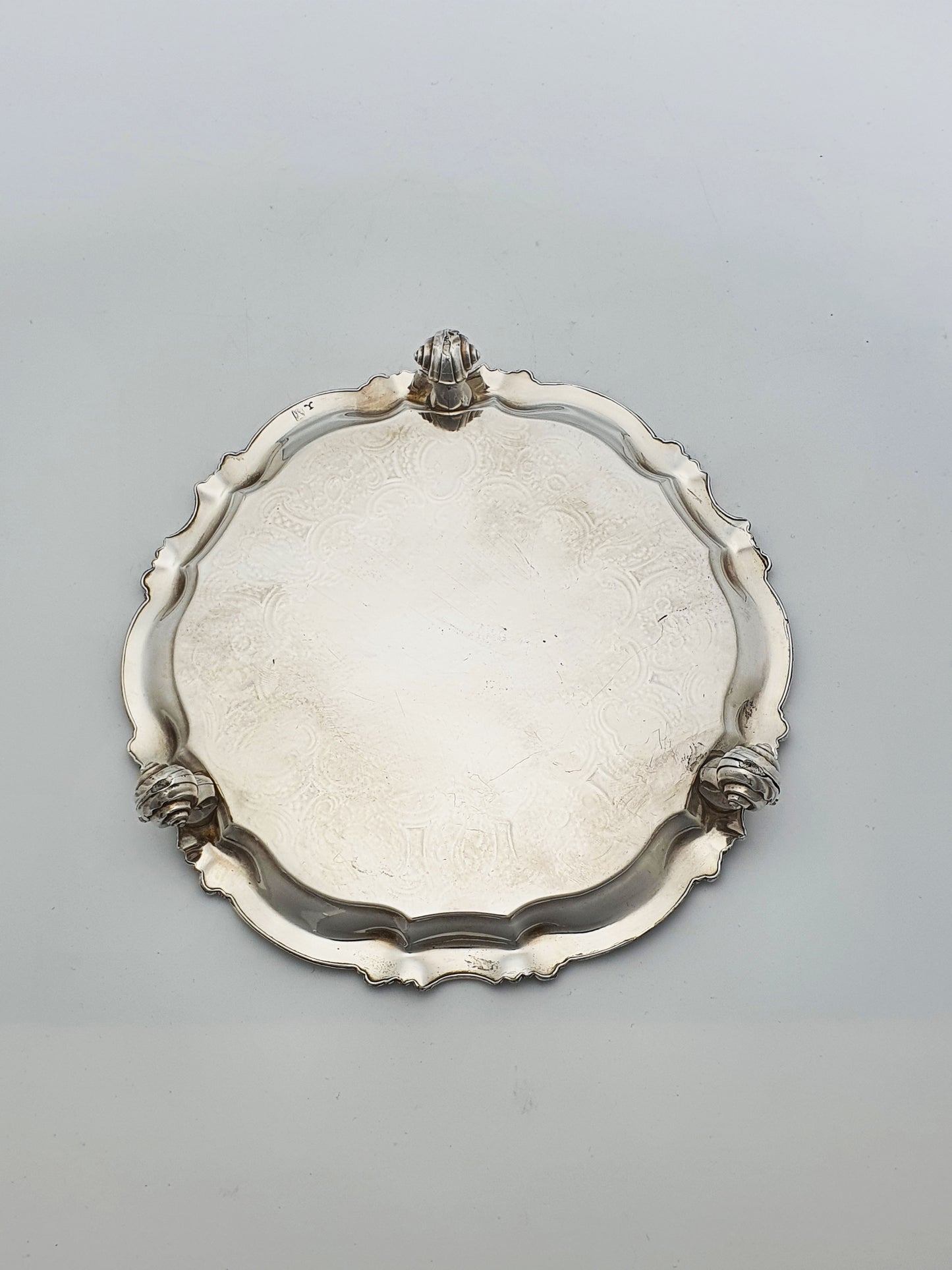 Fine Victorian Sheffield Silver-Plated Salver on Scroll Feet – circa 1840