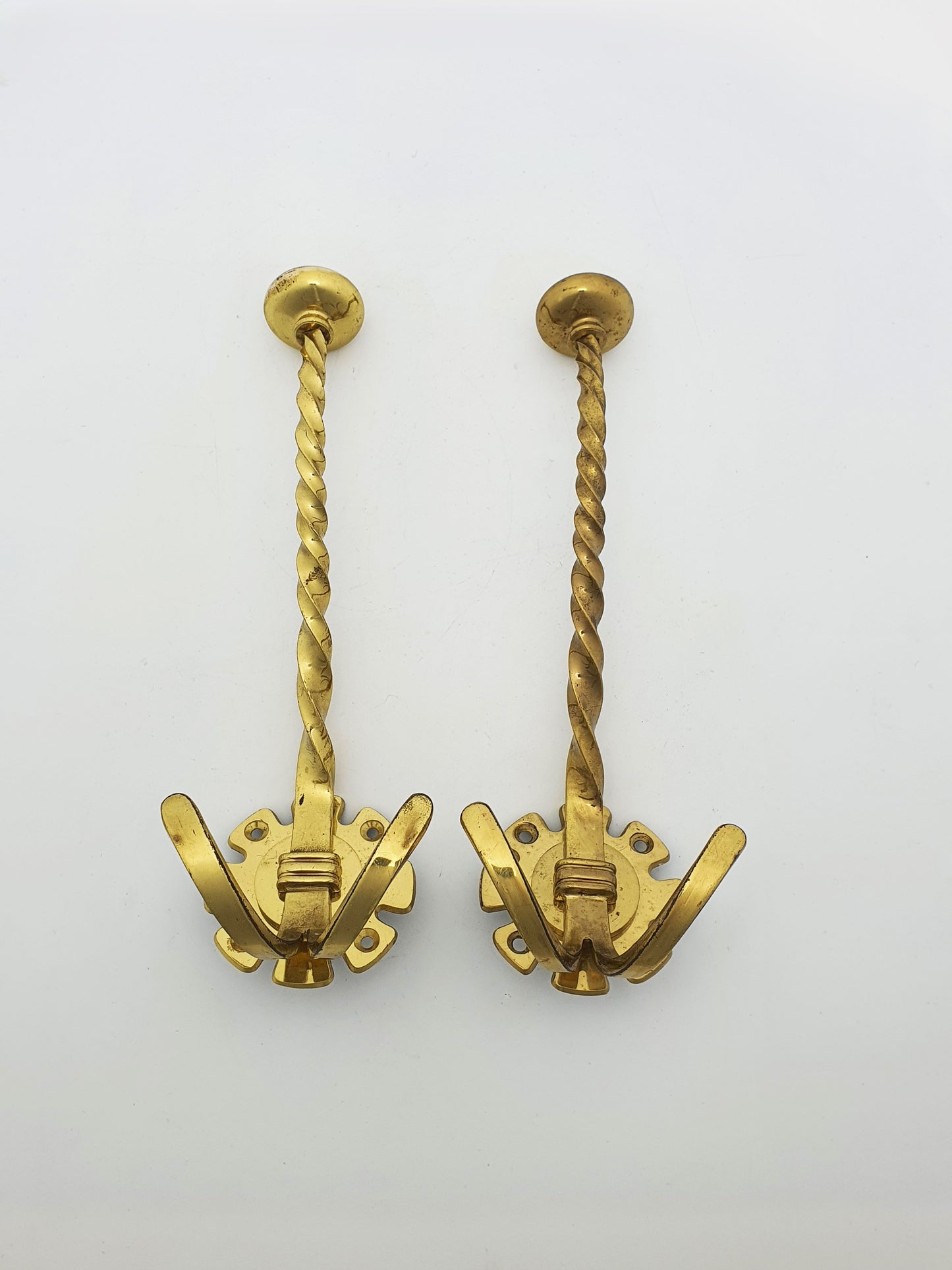 Lovely Pair of Antique Victorian Brass Coat Hooks – circa 1880