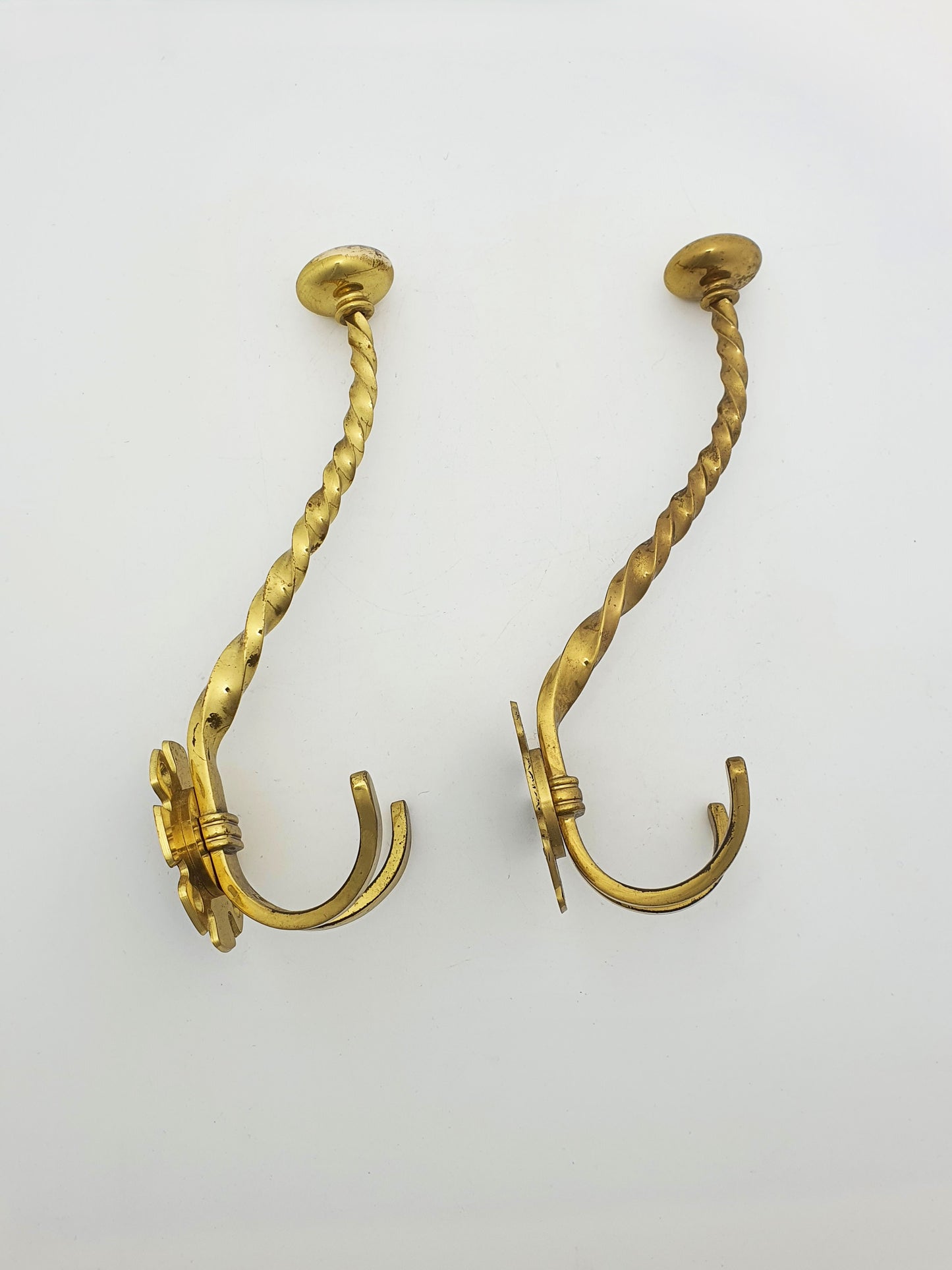 Lovely Pair of Antique Victorian Brass Coat Hooks – circa 1880