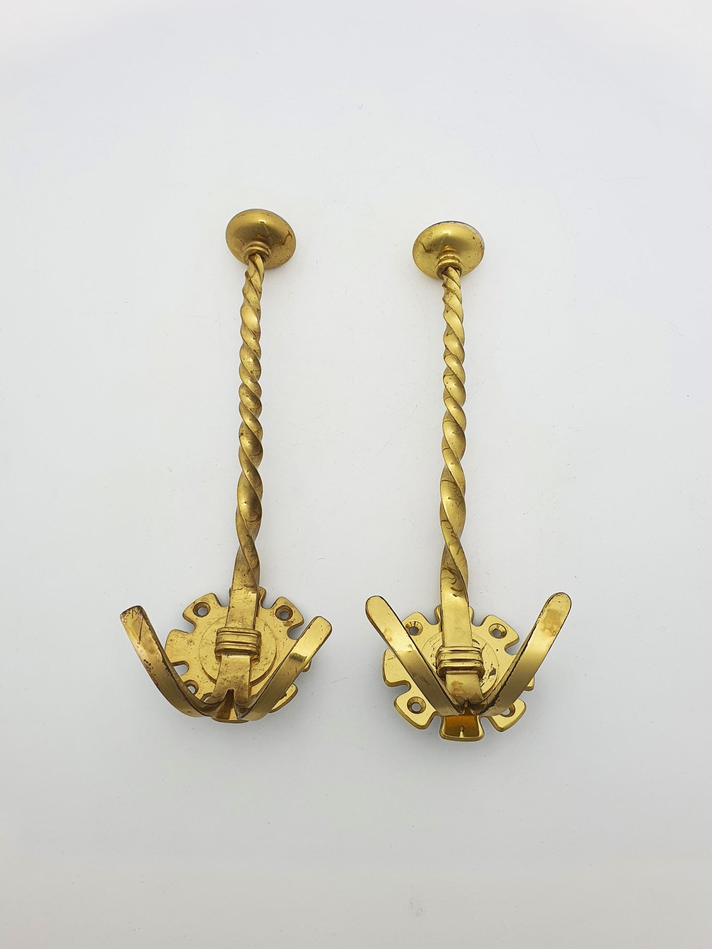 Lovely Pair of Antique Victorian Brass Coat Hooks – circa 1880