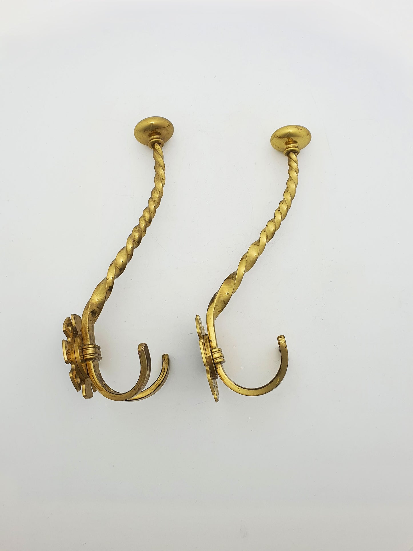 Lovely Pair of Antique Victorian Brass Coat Hooks – circa 1880