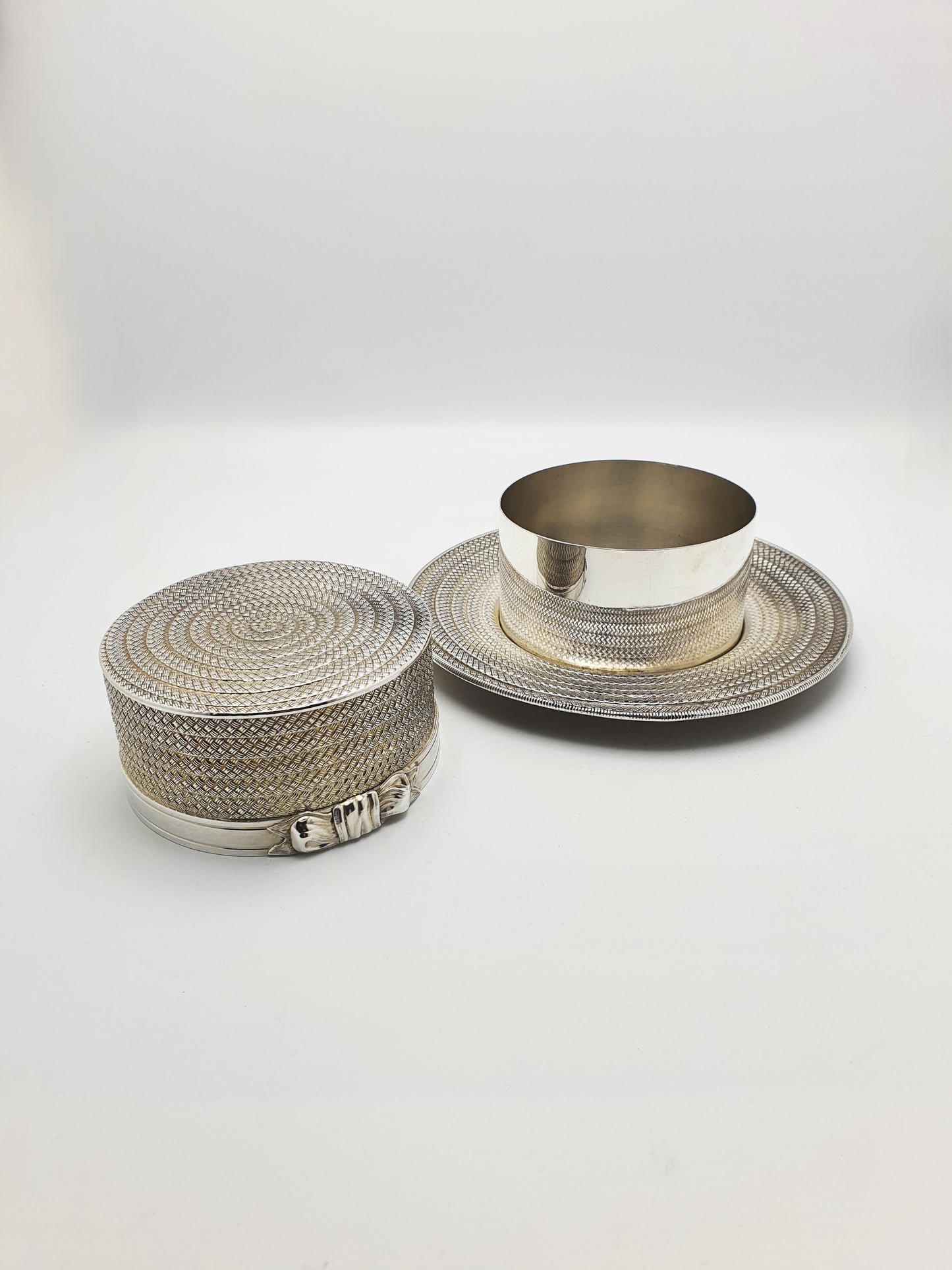 Unusual Antique Novelty Silver-Plated Box in the Form of a Boater Hat – 1881