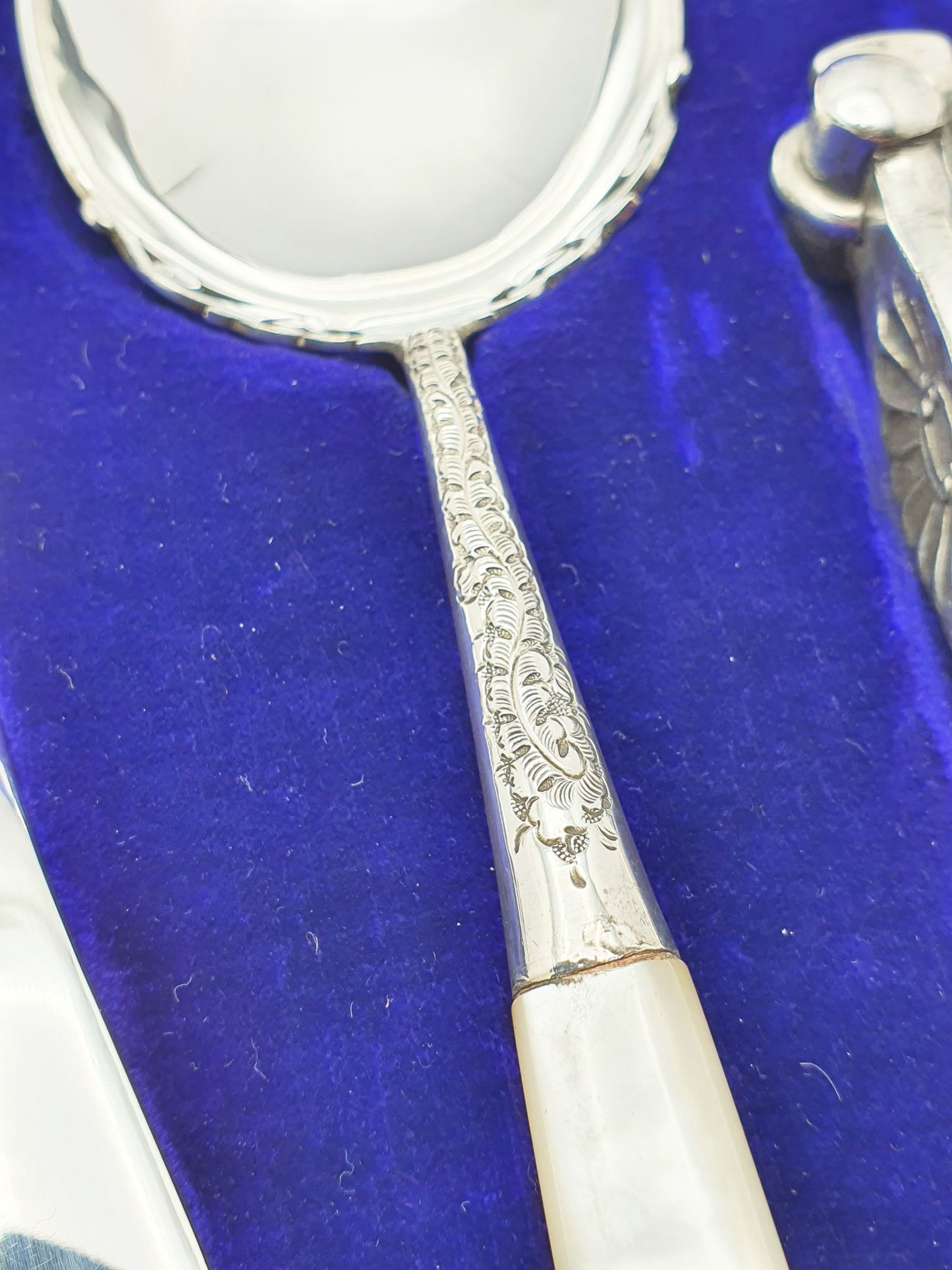 Antique Cased Edwardian Silver-Plate & Mother-of-Pearl Dessert Service – circa 1905