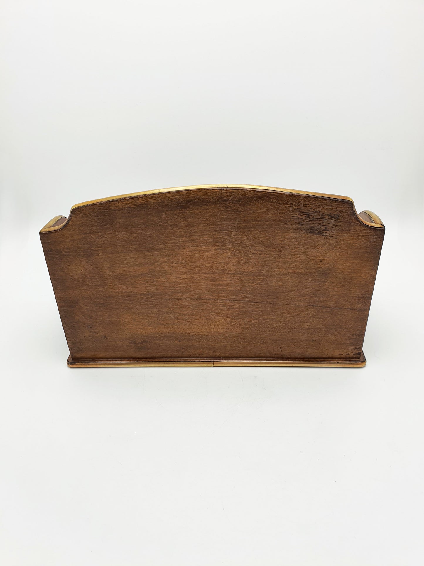 French Antique Mahogany Document Rack with Brass Gallery & Stringing – circa 1920