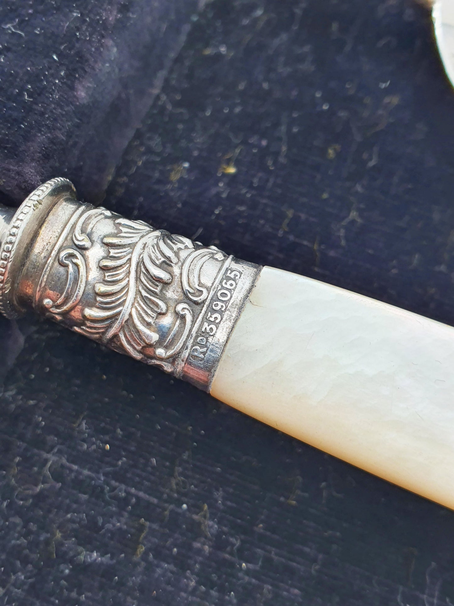 Nice Pair of Antique Victorian Silver-Plated Serving Spoons with Mother-of-Pearl Handles – circa 1900