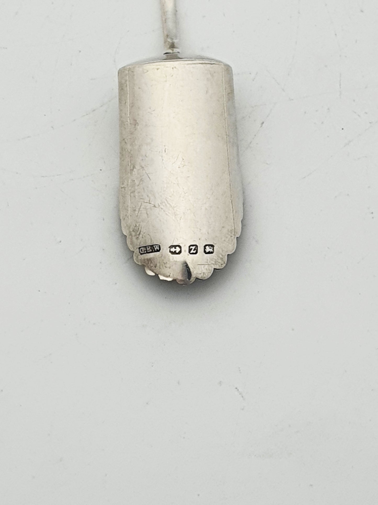 Gorgeous Antique Sterling Silver Serving Spoon with Gilt Bowl & Floral Etching - 1899