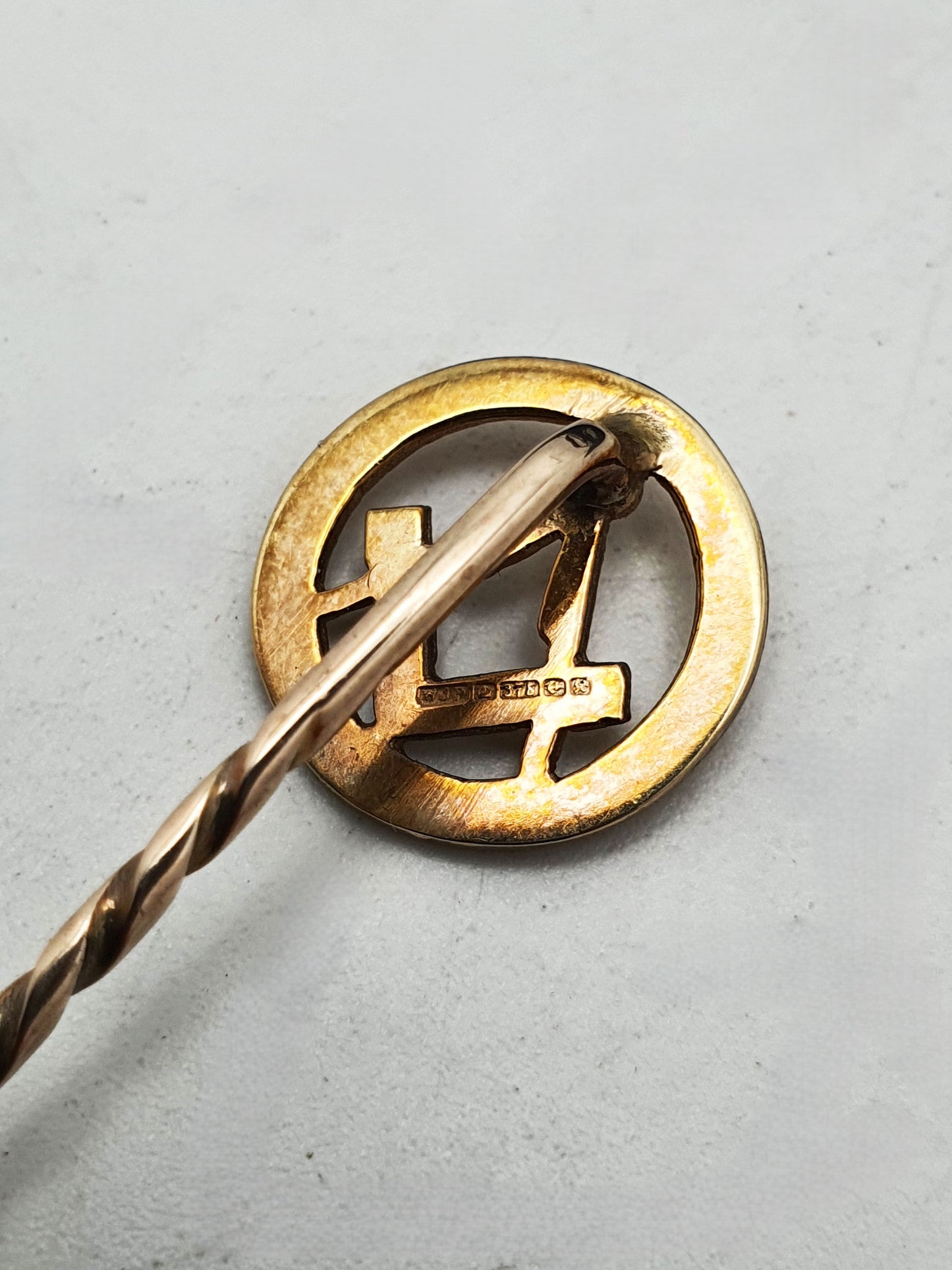 Handsome Antique Victorian 9ct Gold Masonic Tie Pin - 1897