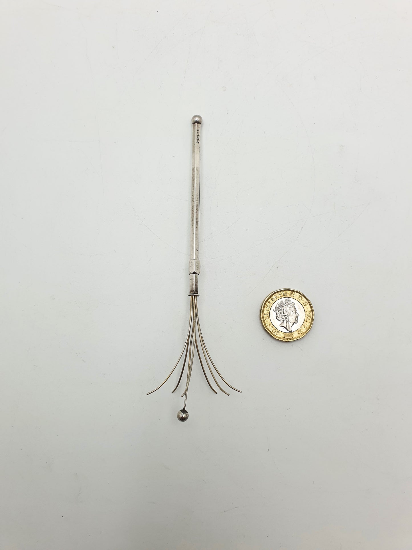 Nice Vintage Sterling Silver Mechanical Swizzle Stick – circa 1940