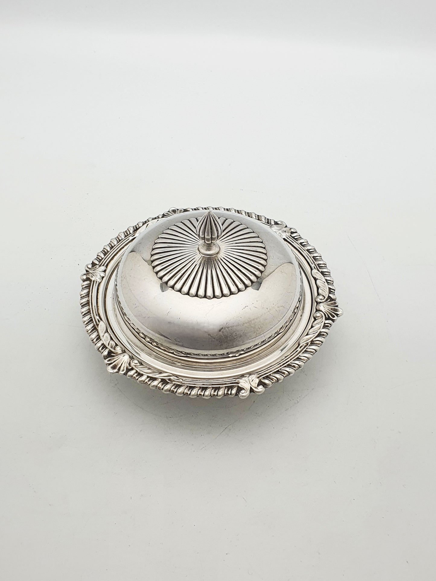 Antique Silver-Plated Butter Dish by Mappin & Webb with Pierced Insert – circa 1920
