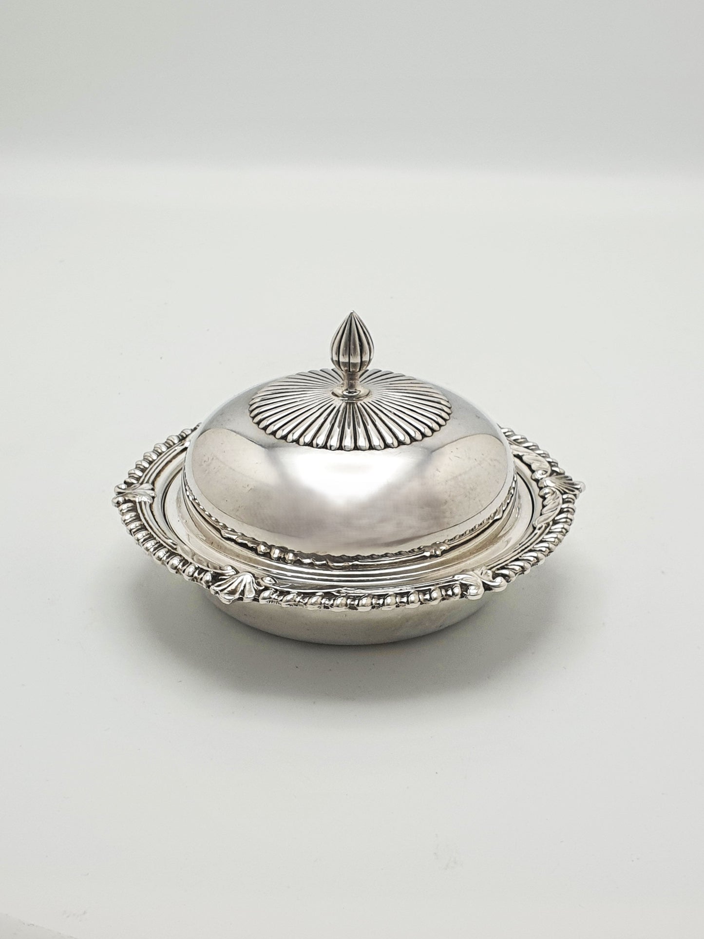 Antique Silver-Plated Butter Dish by Mappin & Webb with Pierced Insert – circa 1920