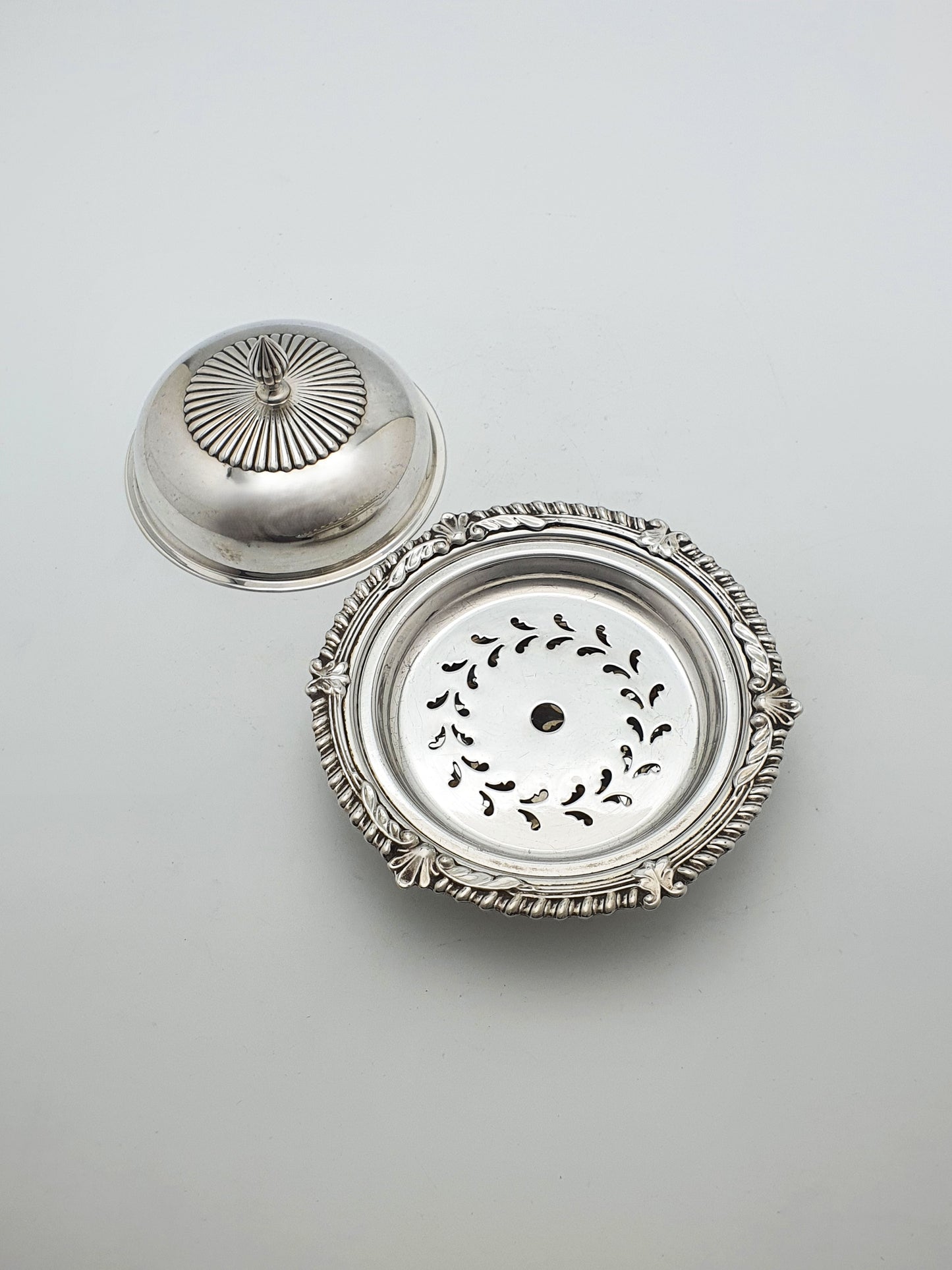 Antique Silver-Plated Butter Dish by Mappin & Webb with Pierced Insert – circa 1920