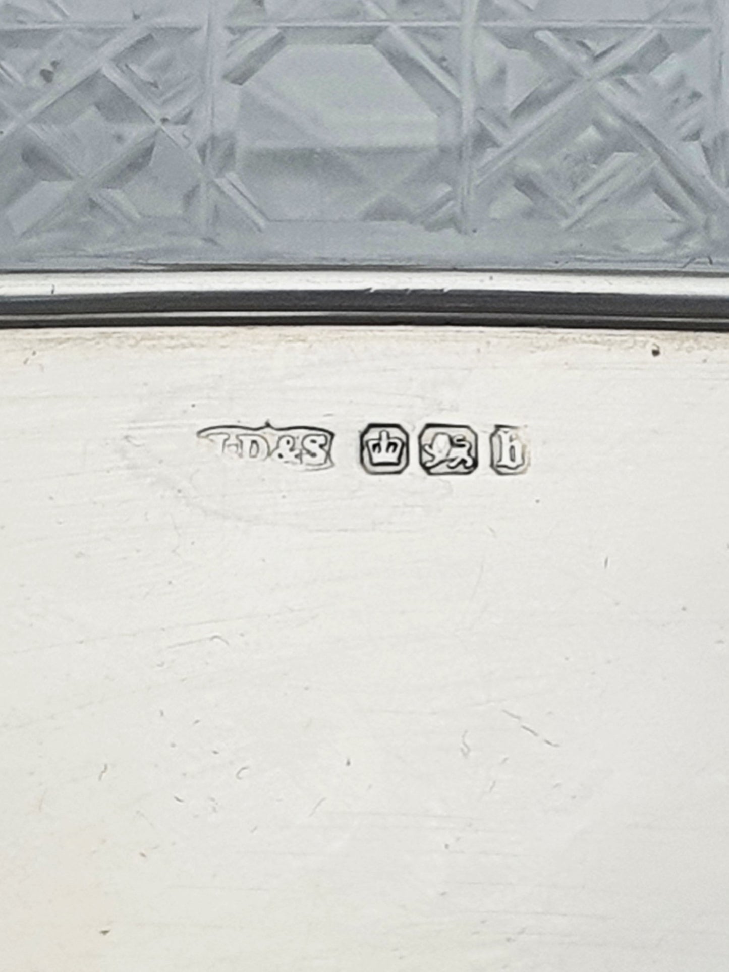 Fabulous Large Antique Victorian Cut Glass and Sterling Silver Hip Flask - 1894