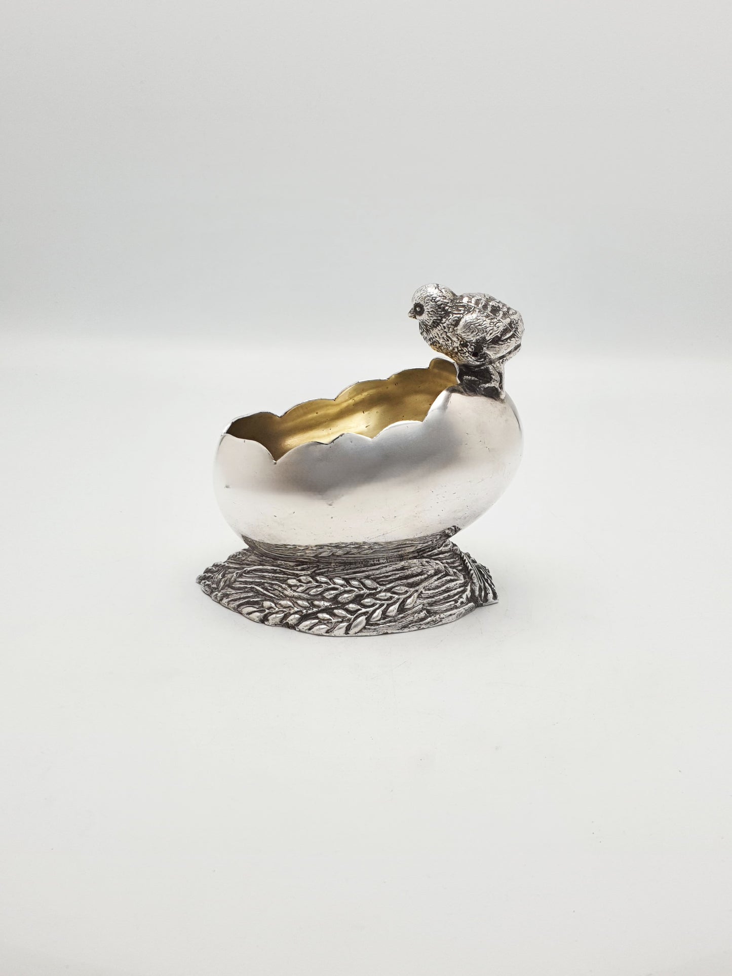 Lovely Antique Edwardian Silver-Plated Chick in Egg Sugar Bowl – circa 1905