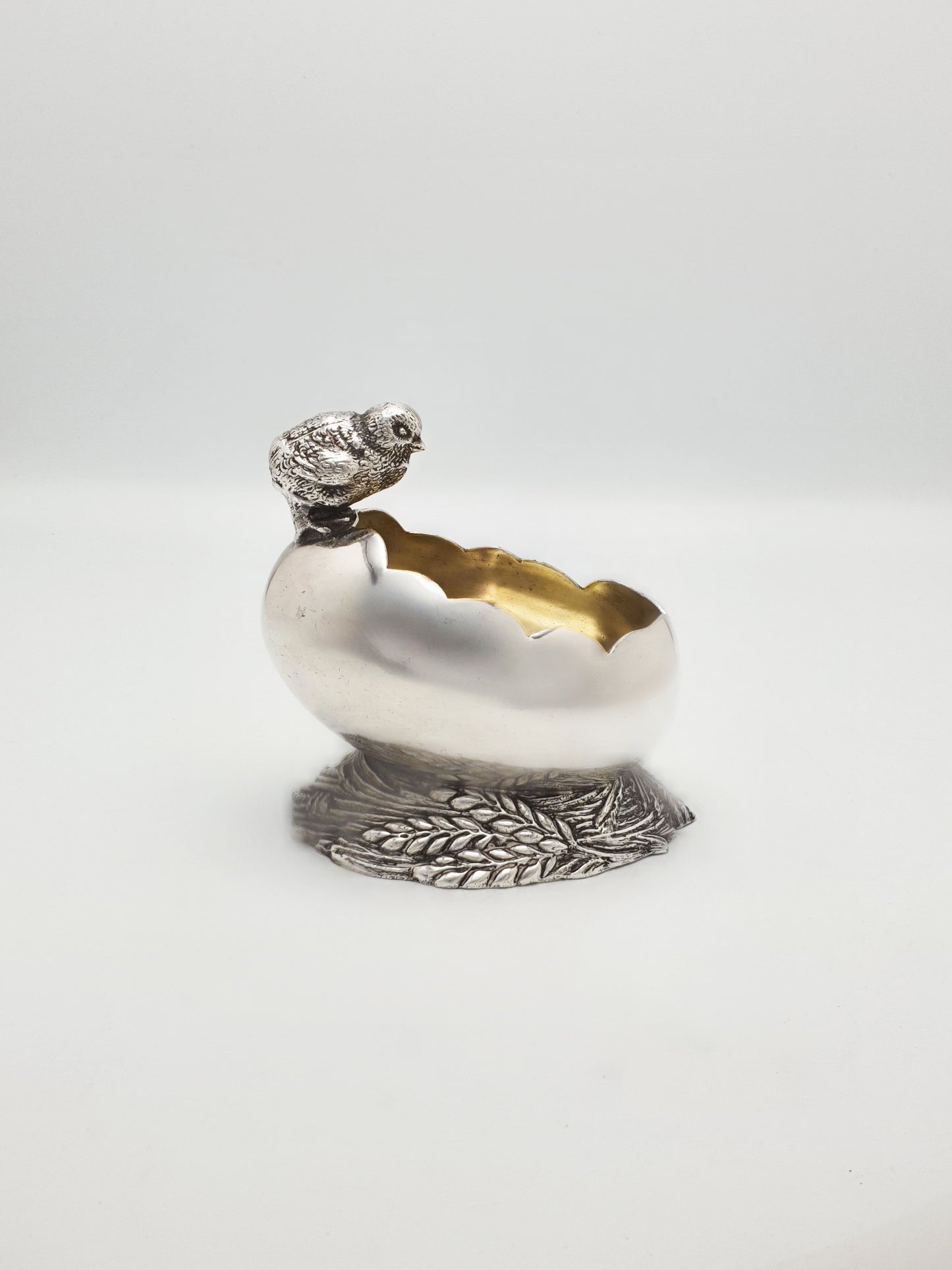 Lovely Antique Edwardian Silver-Plated Chick in Egg Sugar Bowl – circa 1905