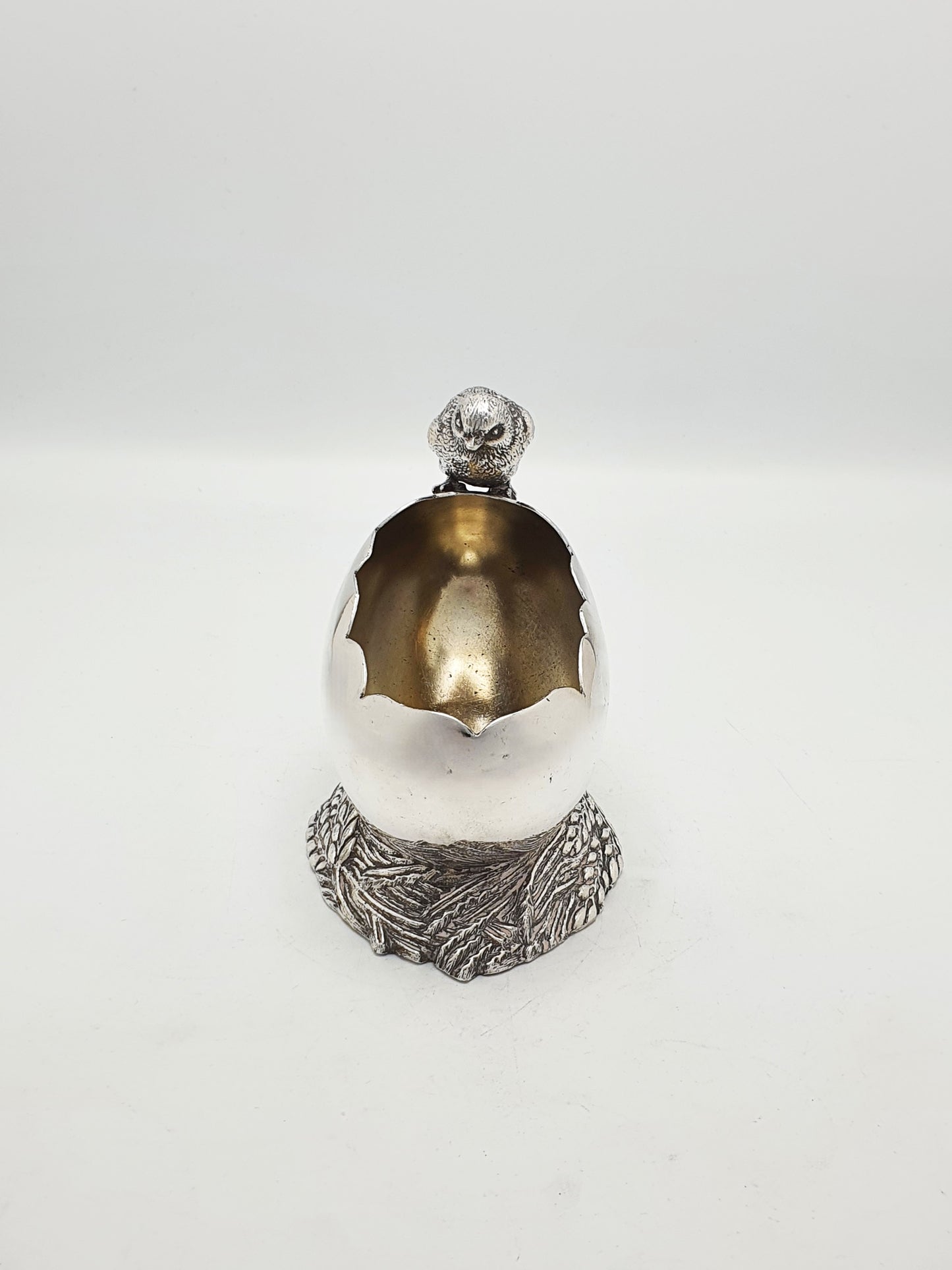 Lovely Antique Edwardian Silver-Plated Chick in Egg Sugar Bowl – circa 1905