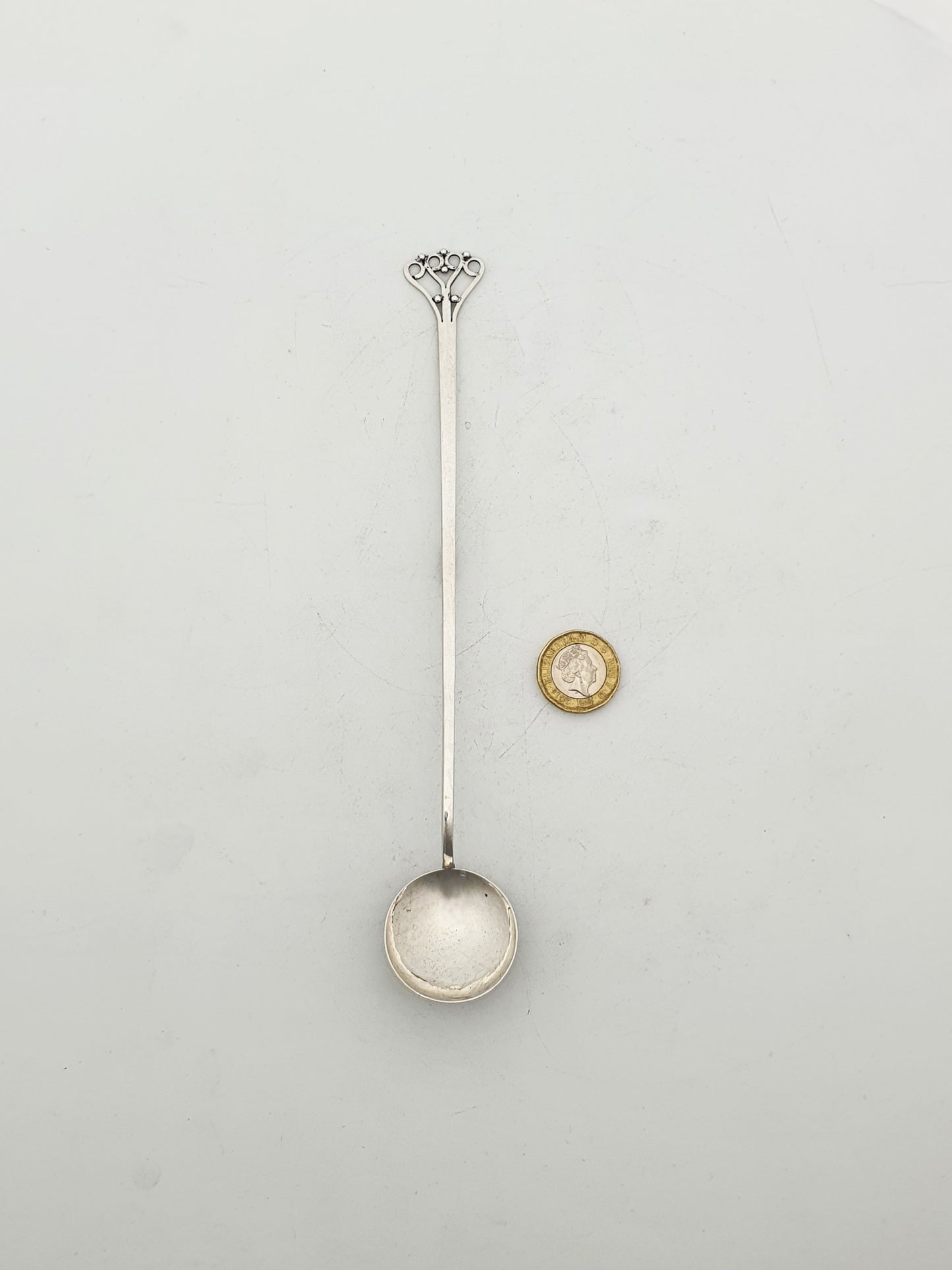 Arts & Crafts Style Antique Sterling Silver Mixing Spoon – 1924