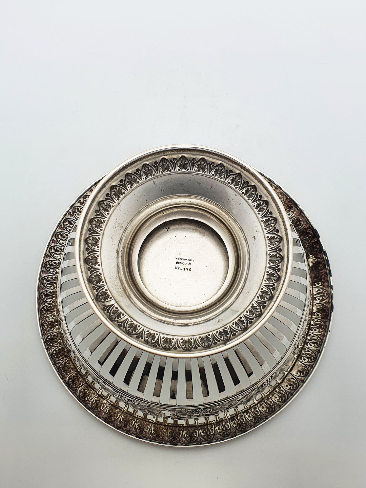 Fabulous Large Antique German 800 Silver & Cobalt Blue Glass Centrepiece Bowl – circa 1900