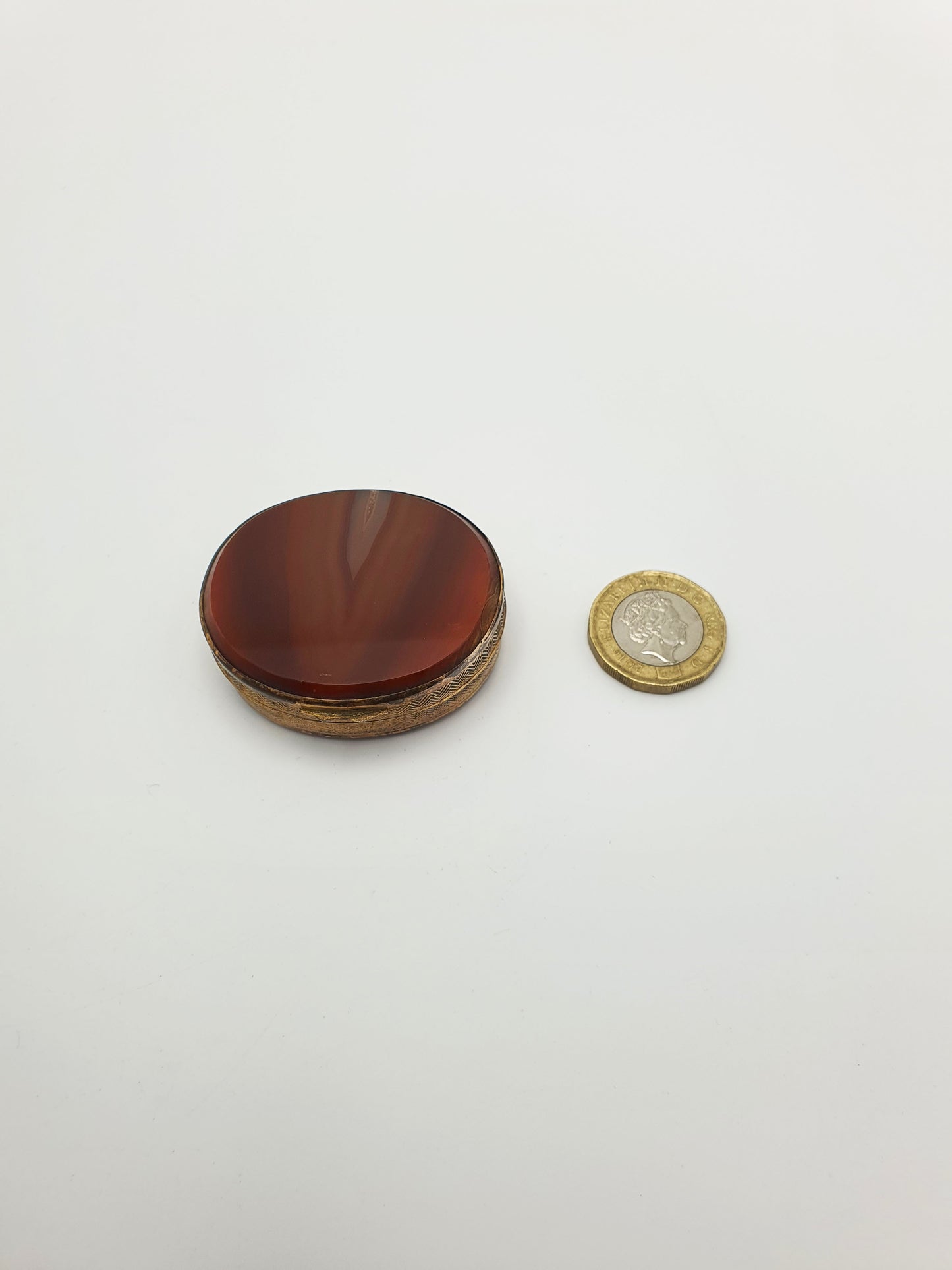 Lovely Antique Scottish Agate and Brass Snuff Box – circa 1900