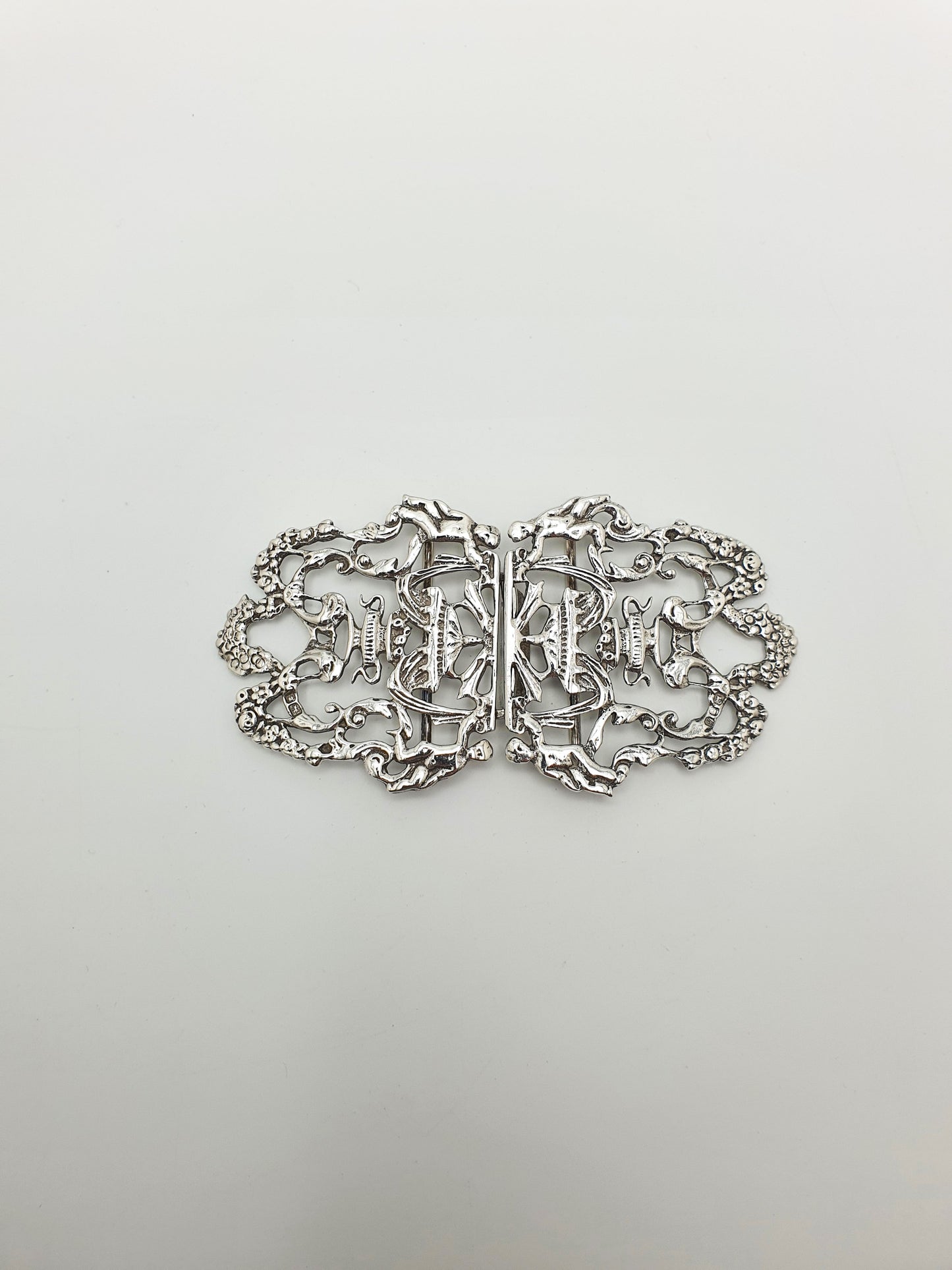 Fabulous Sterling Silver Nurses Belt Buckle – Pierced Rococo Style - 1967