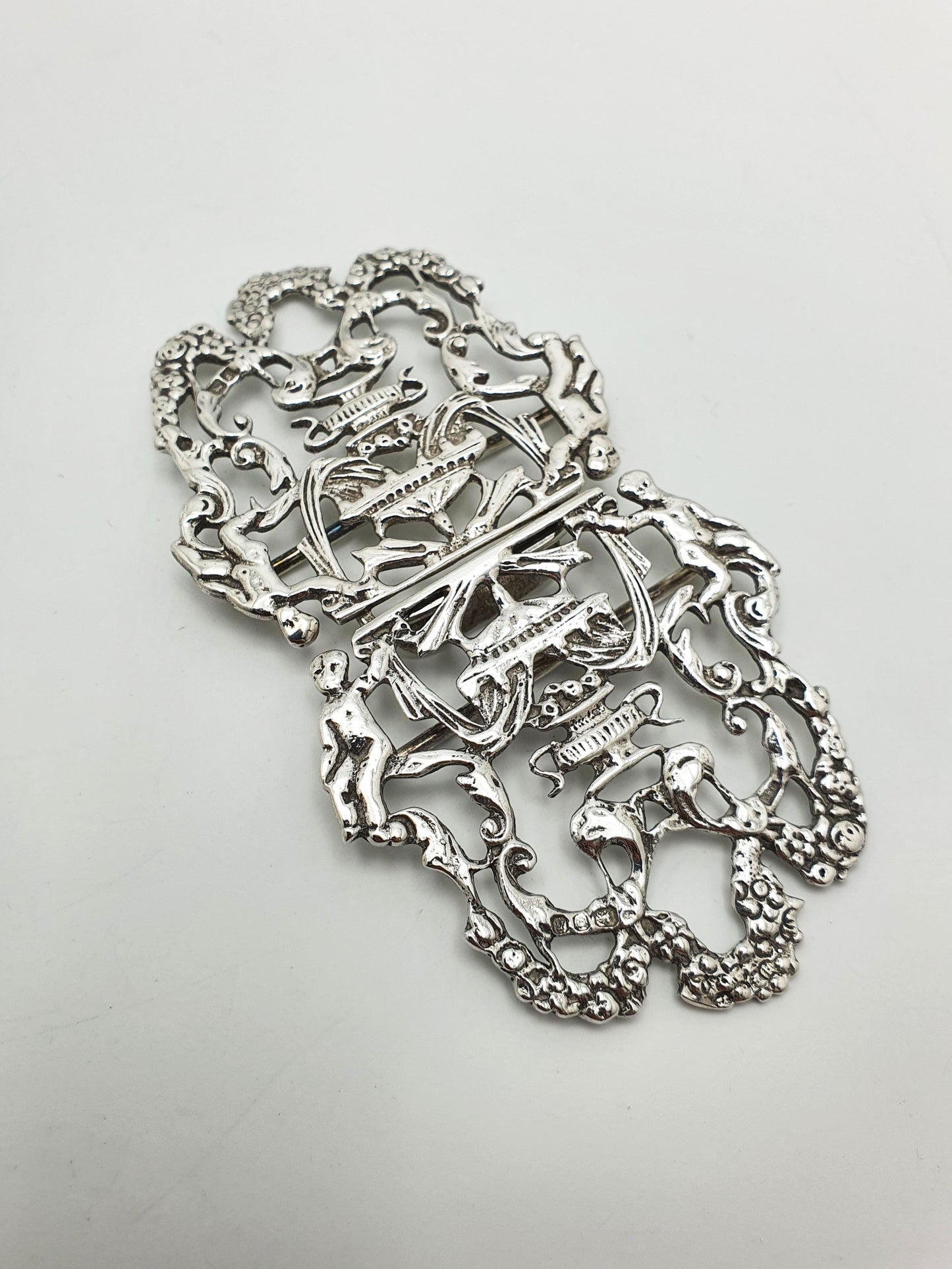 Fabulous Sterling Silver Nurses Belt Buckle – Pierced Rococo Style - 1967