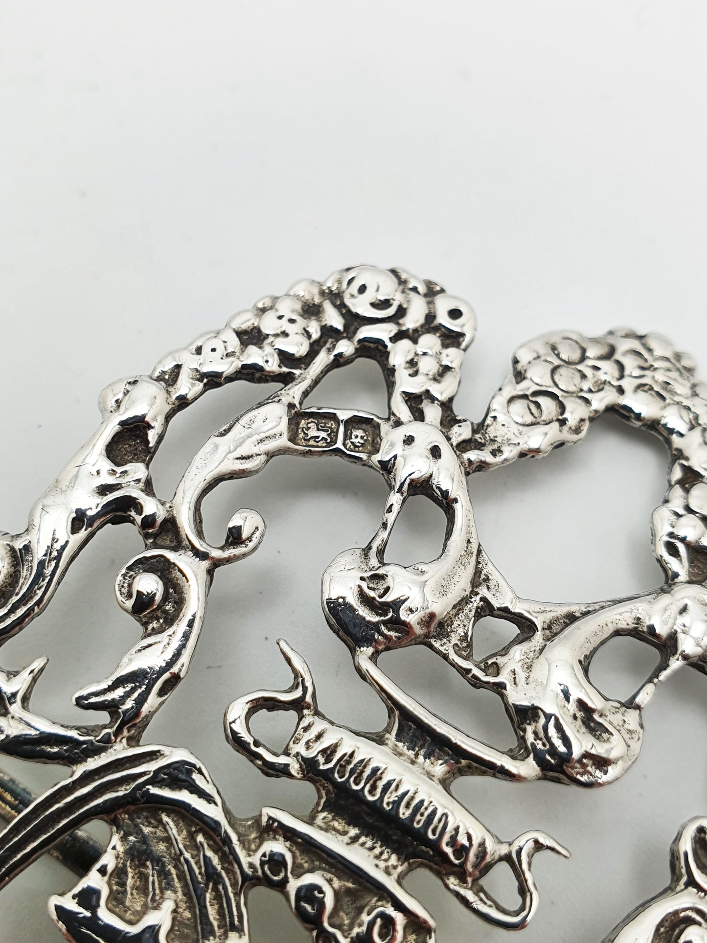 Fabulous Sterling Silver Nurses Belt Buckle – Pierced Rococo Style - 1967