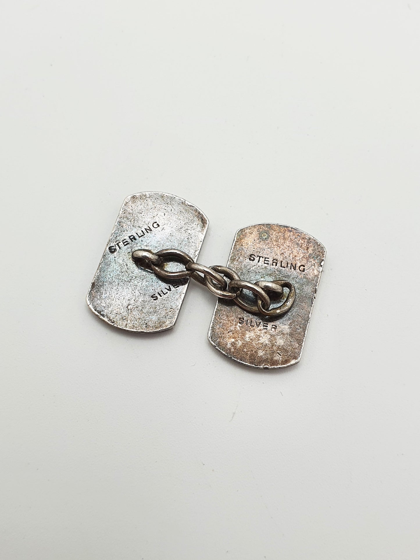 Nice Art Deco Sterling Silver & Enamel Cufflinks Set – circa 1930