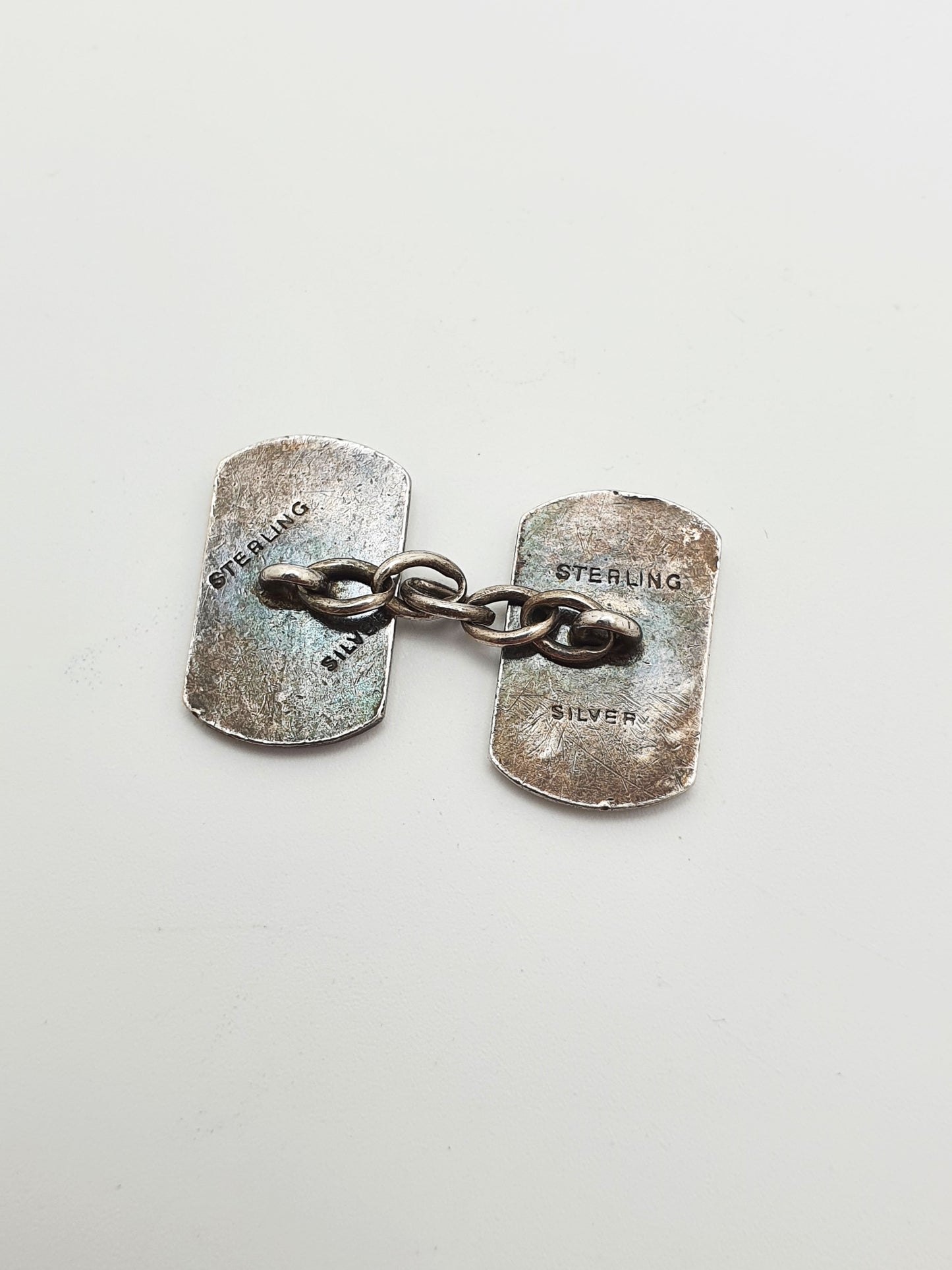 Nice Art Deco Sterling Silver & Enamel Cufflinks Set – circa 1930