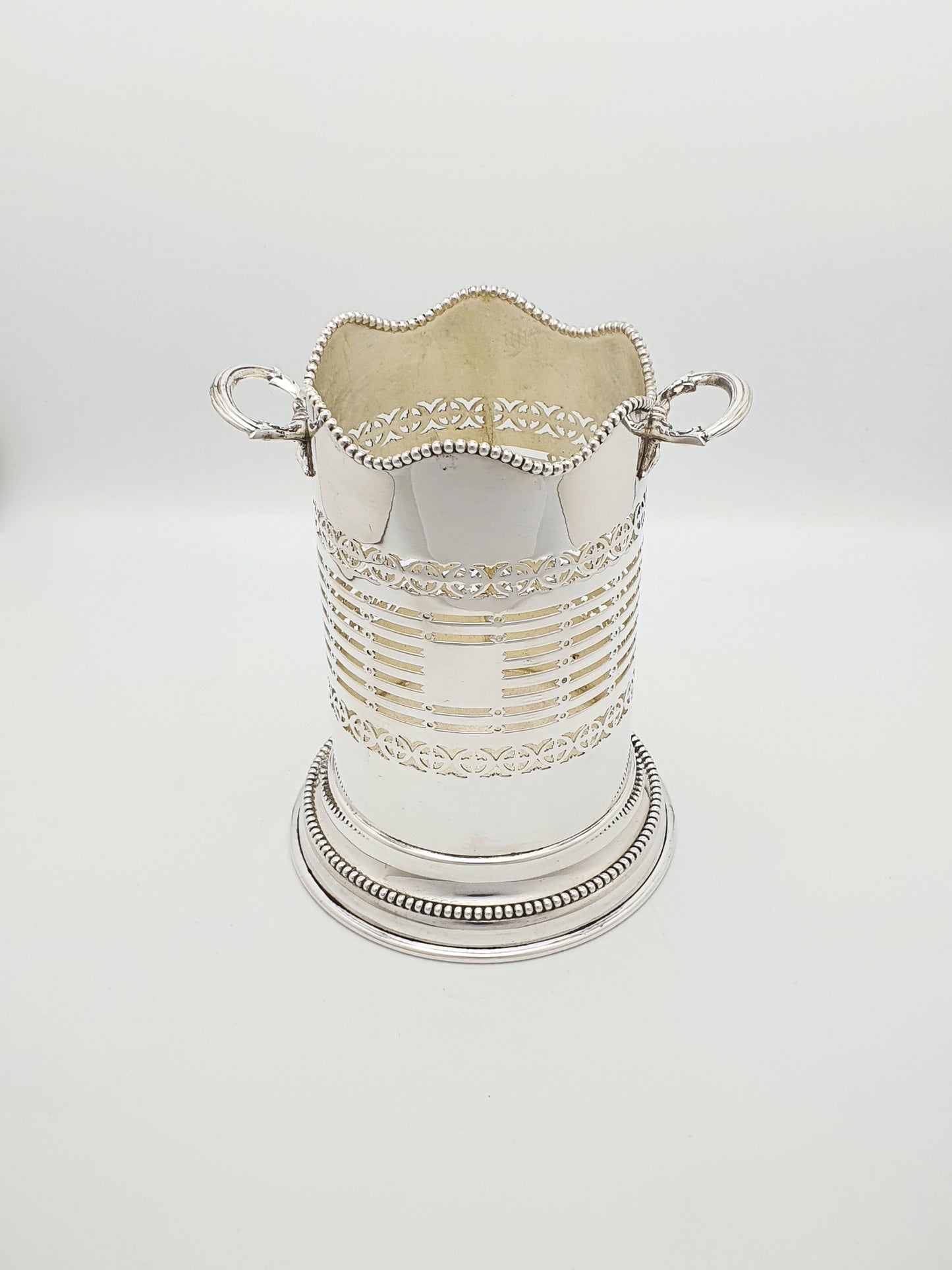 Lovely Antique Edwardian Silver Plate Wine Bottle Coaster - circa 1905