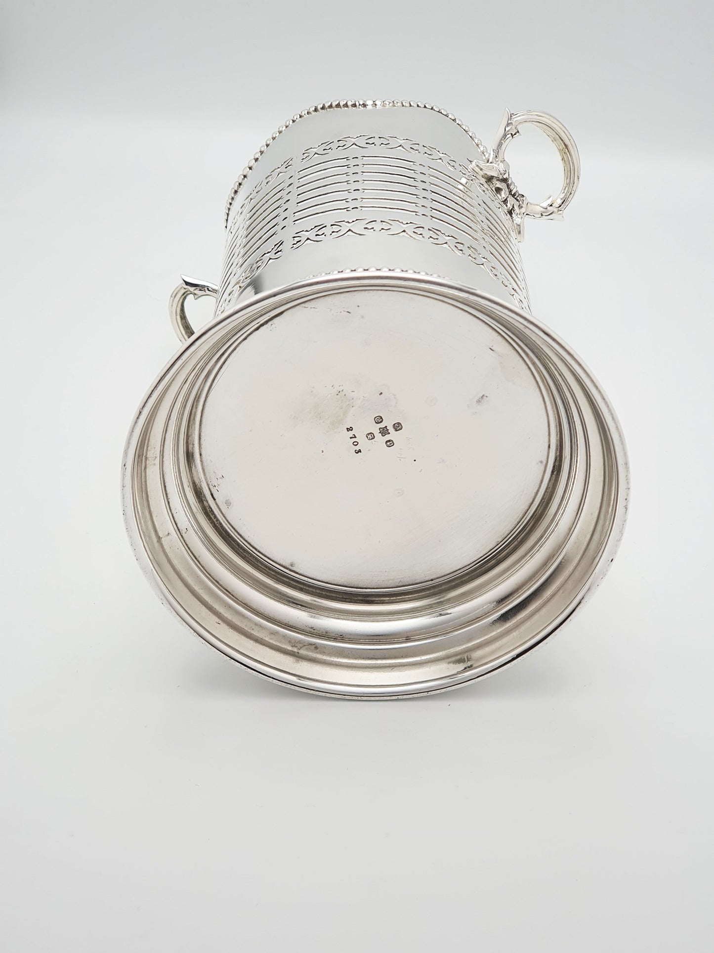 Lovely Antique Edwardian Silver Plate Wine Bottle Coaster - circa 1905