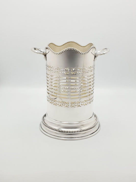 Lovely Antique Edwardian Silver Plate Wine Bottle Coaster - circa 1905