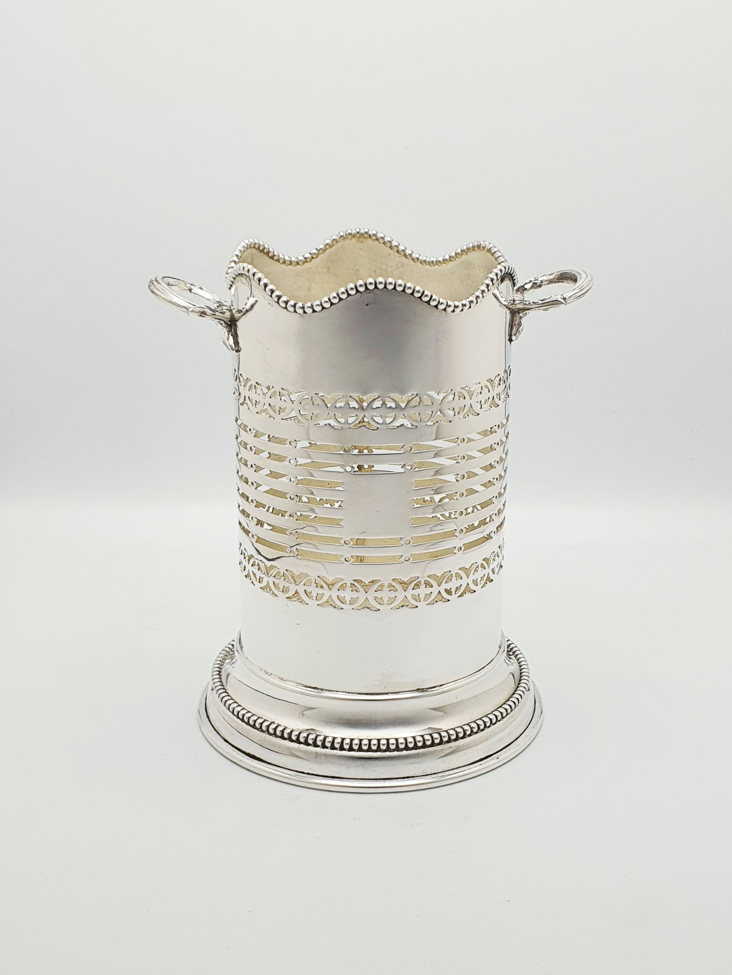 Lovely Antique Edwardian Silver Plate Wine Bottle Coaster - circa 1905