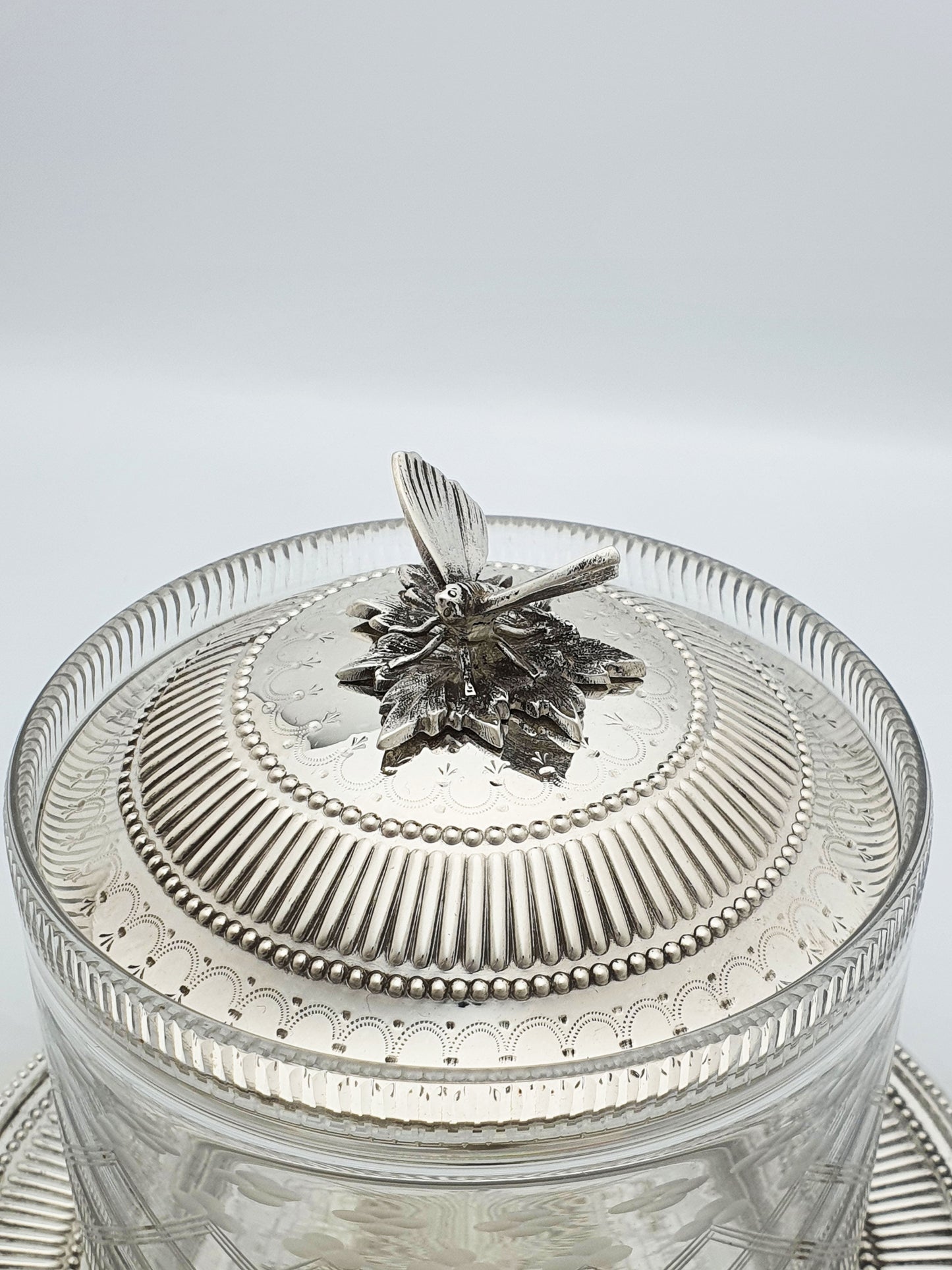 Antique Victorian Cut Glass and Silver-Plated Biscuit Box/Cookie Jar – circa 1880