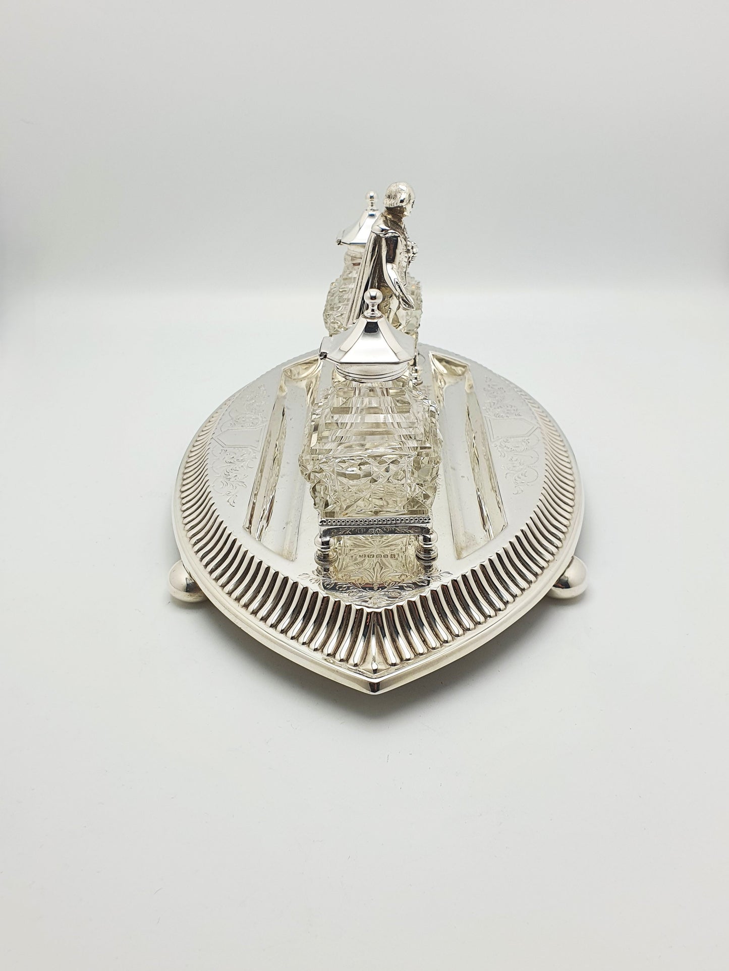 Stunning Antique Victorian Silver Plated Shakespeare Inkstand - circa 1880