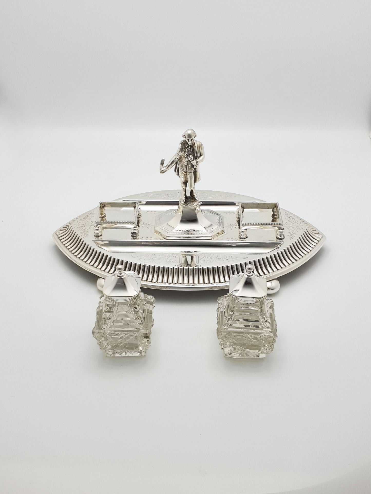 Stunning Antique Victorian Silver Plated Shakespeare Inkstand - circa 1880