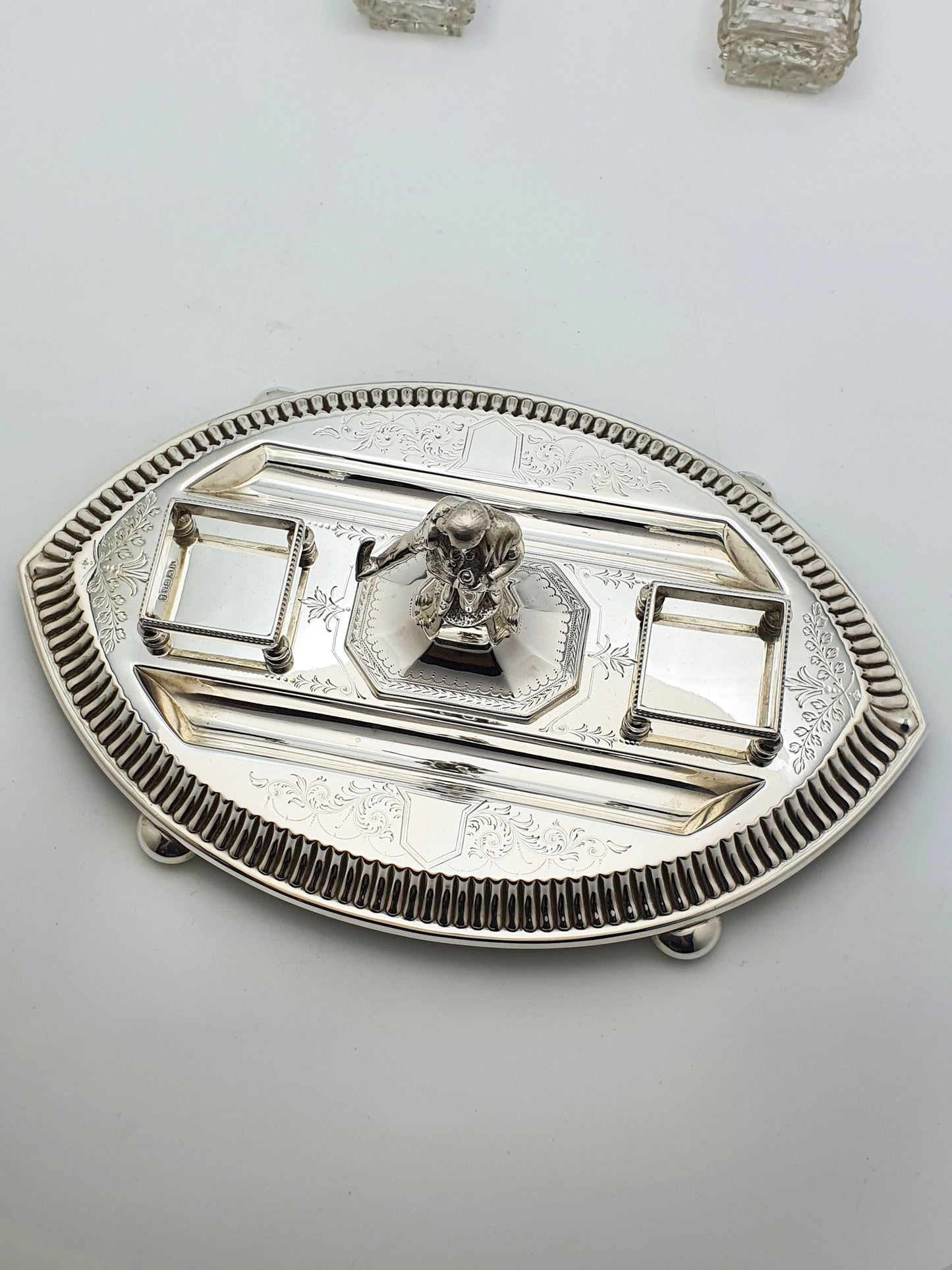 Stunning Antique Victorian Silver Plated Shakespeare Inkstand - circa 1880