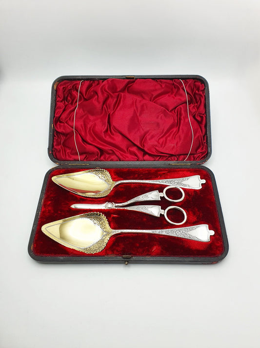 Fabulous Cased Edwardian Silver Plated Fruit Set - circa 1905