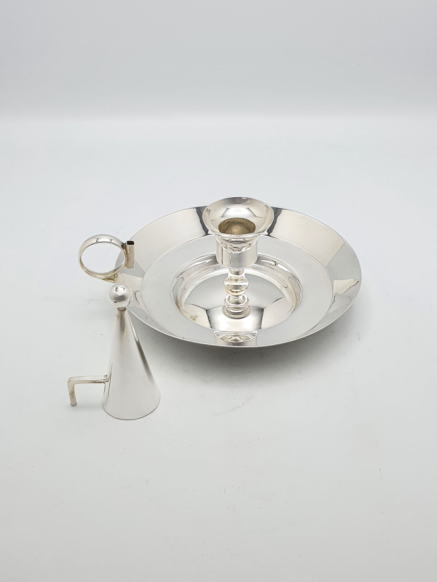 Lovely Pair Christopher Dresser Style Silver Plated Chamber Sticks - circa 1890